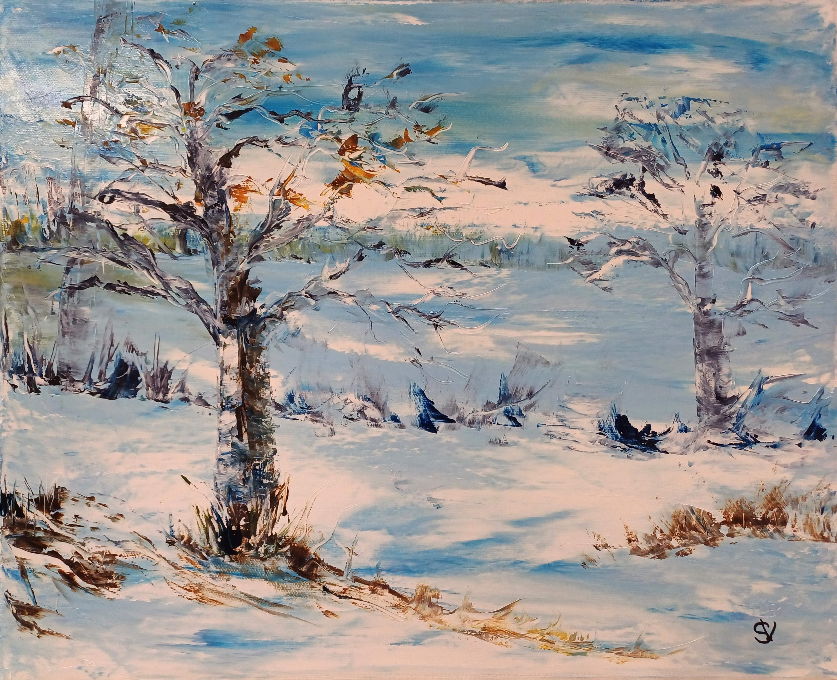 1007 l hiver huile toile 8f38x46cm 