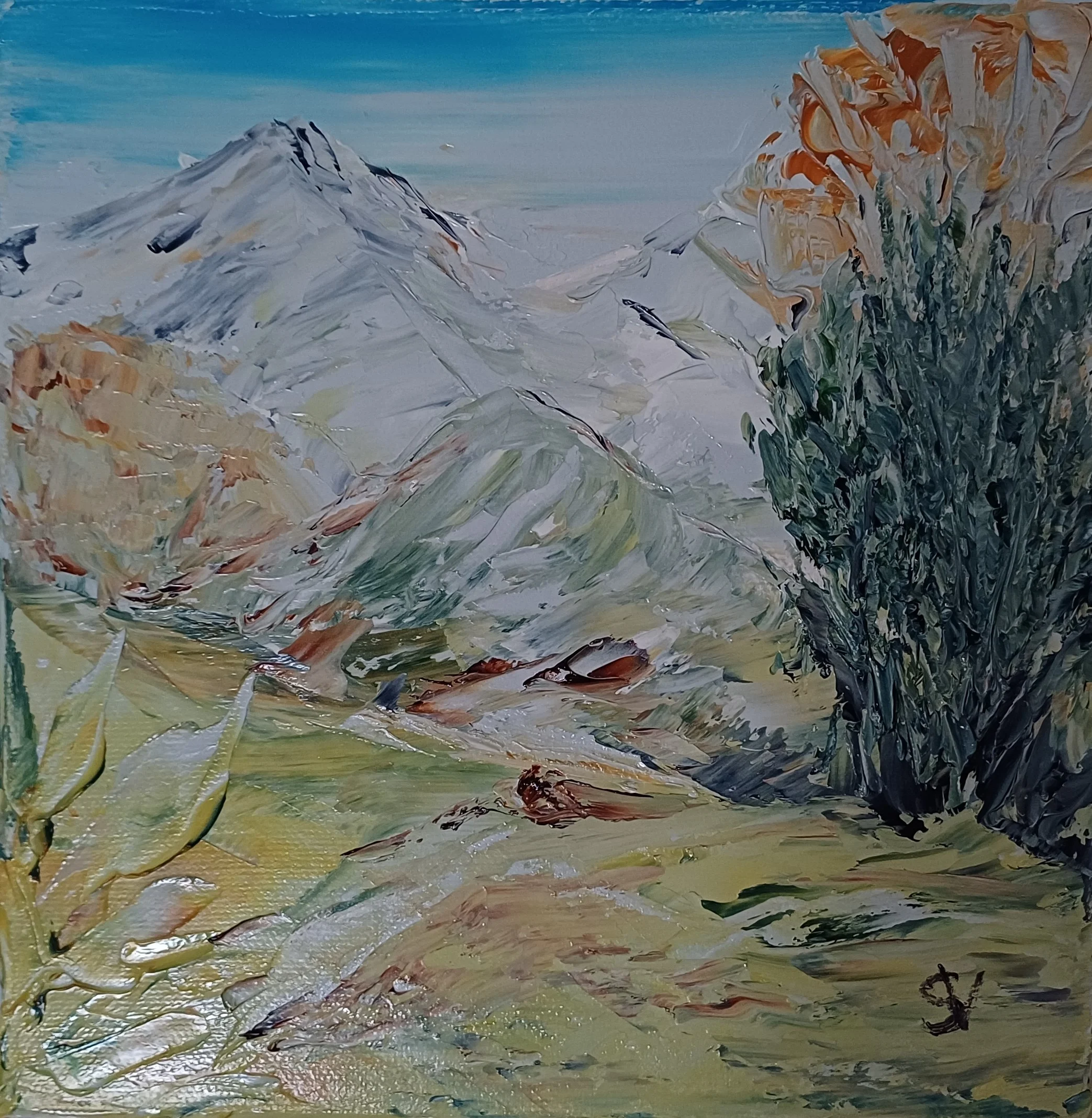 1233 pyrenees huile toile 20x20