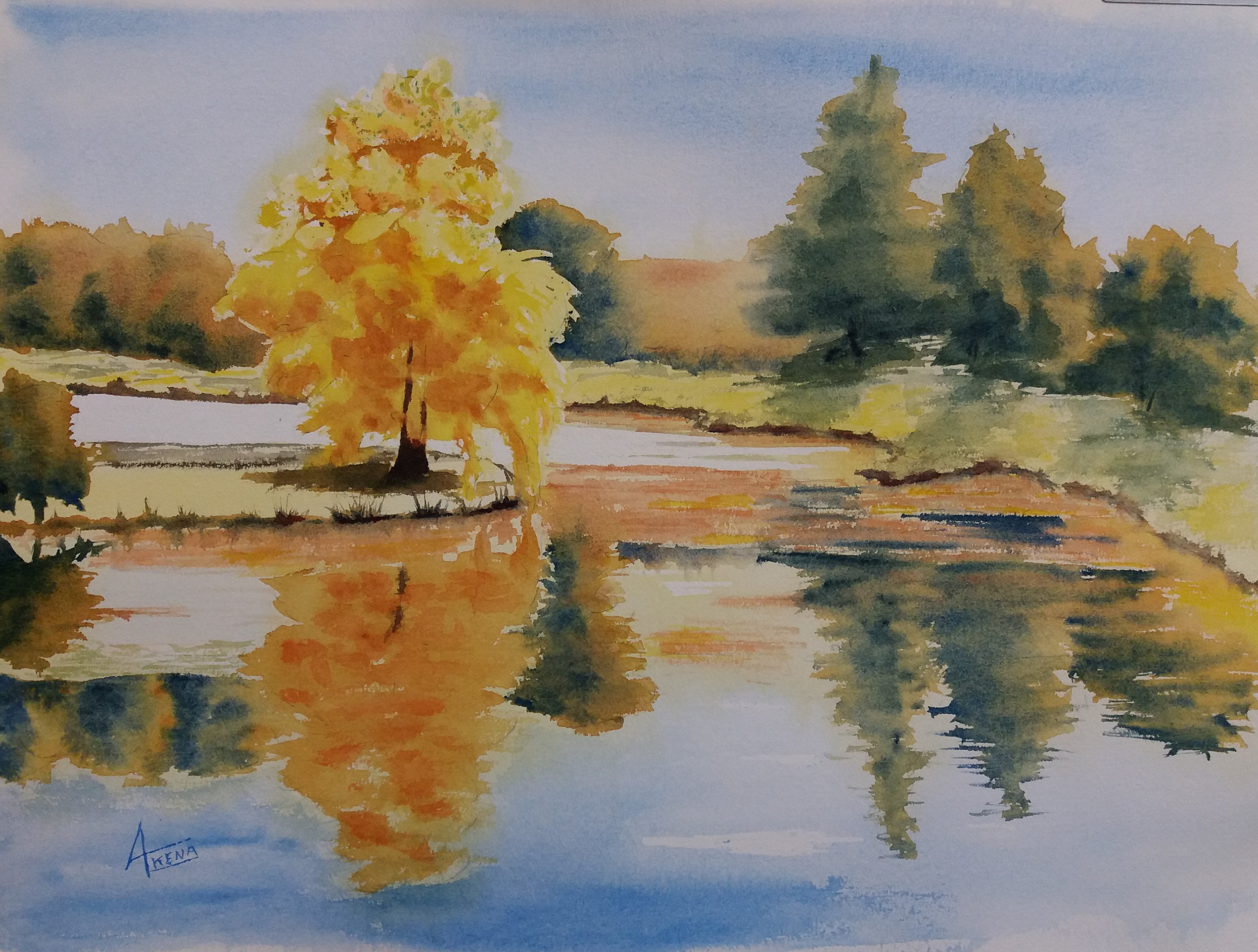 263 l automne a vere gresigne aquarelle 40x50 cm 20230302 150509