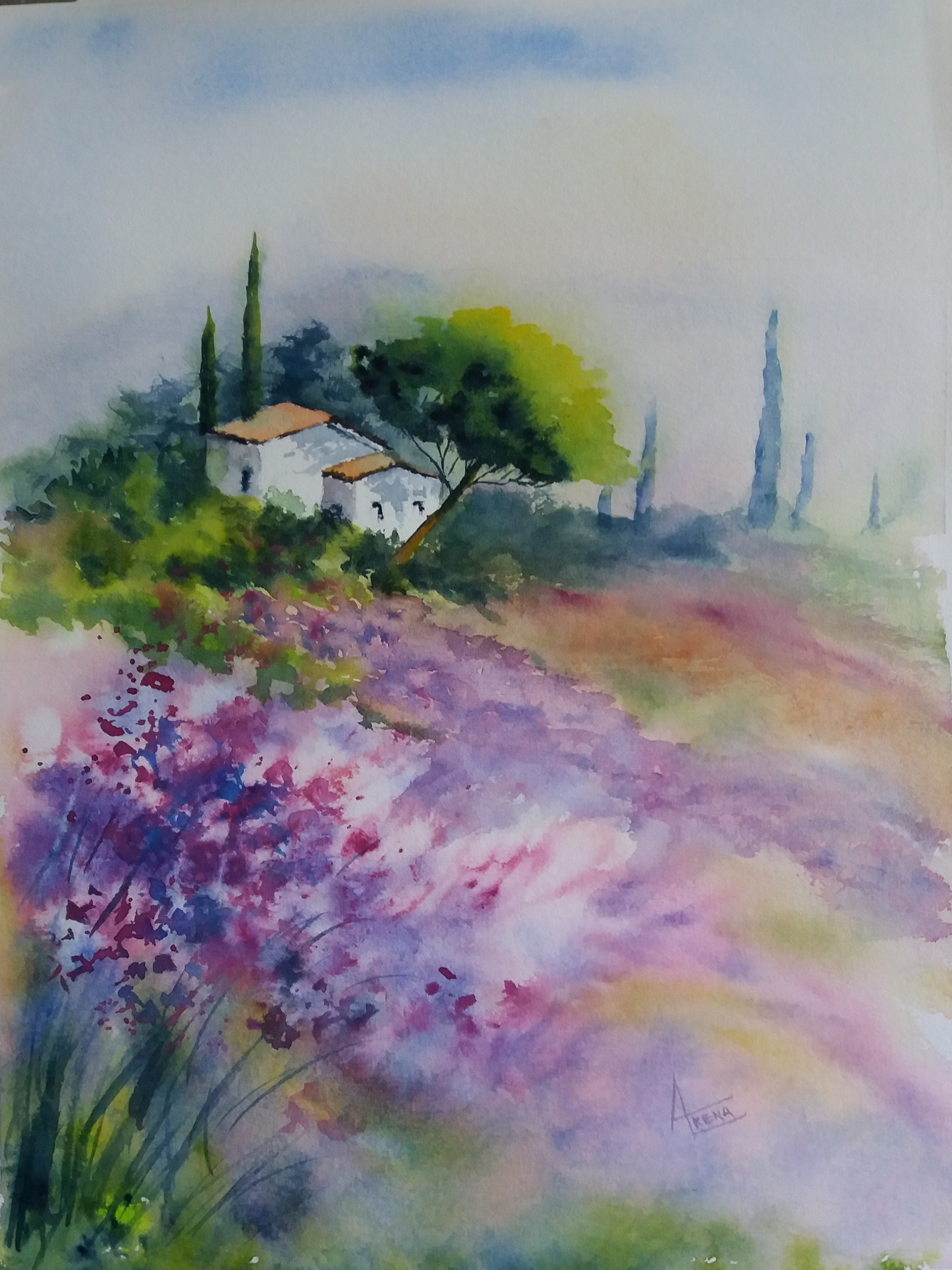 267 en provence aquarelle 40x50 cm 