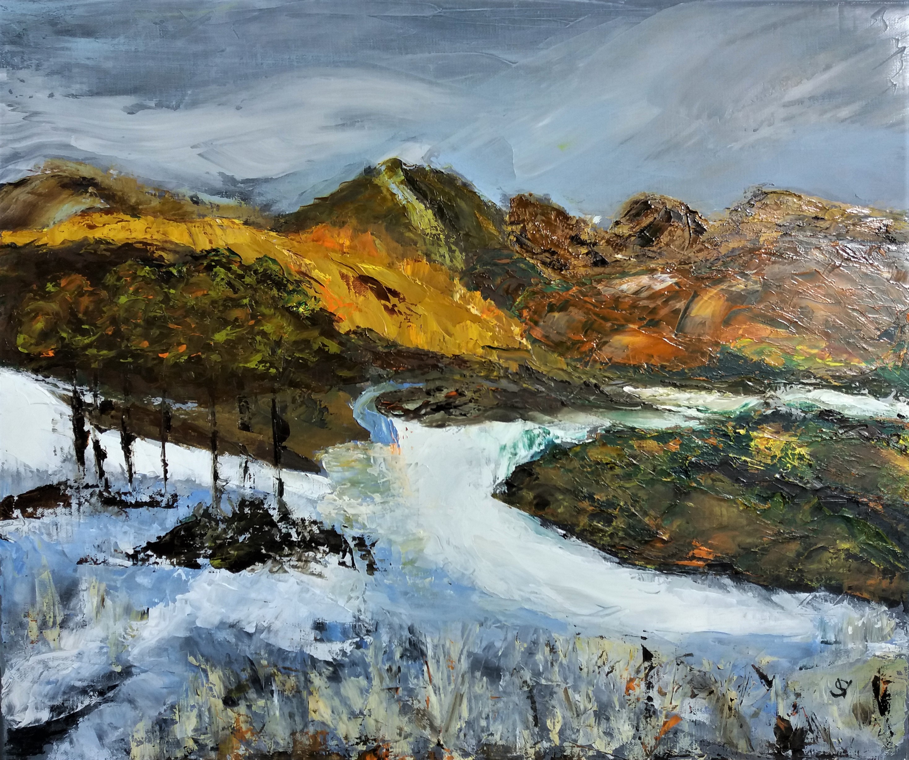 269 la riviere huile sur toile 10f 55x46 cm