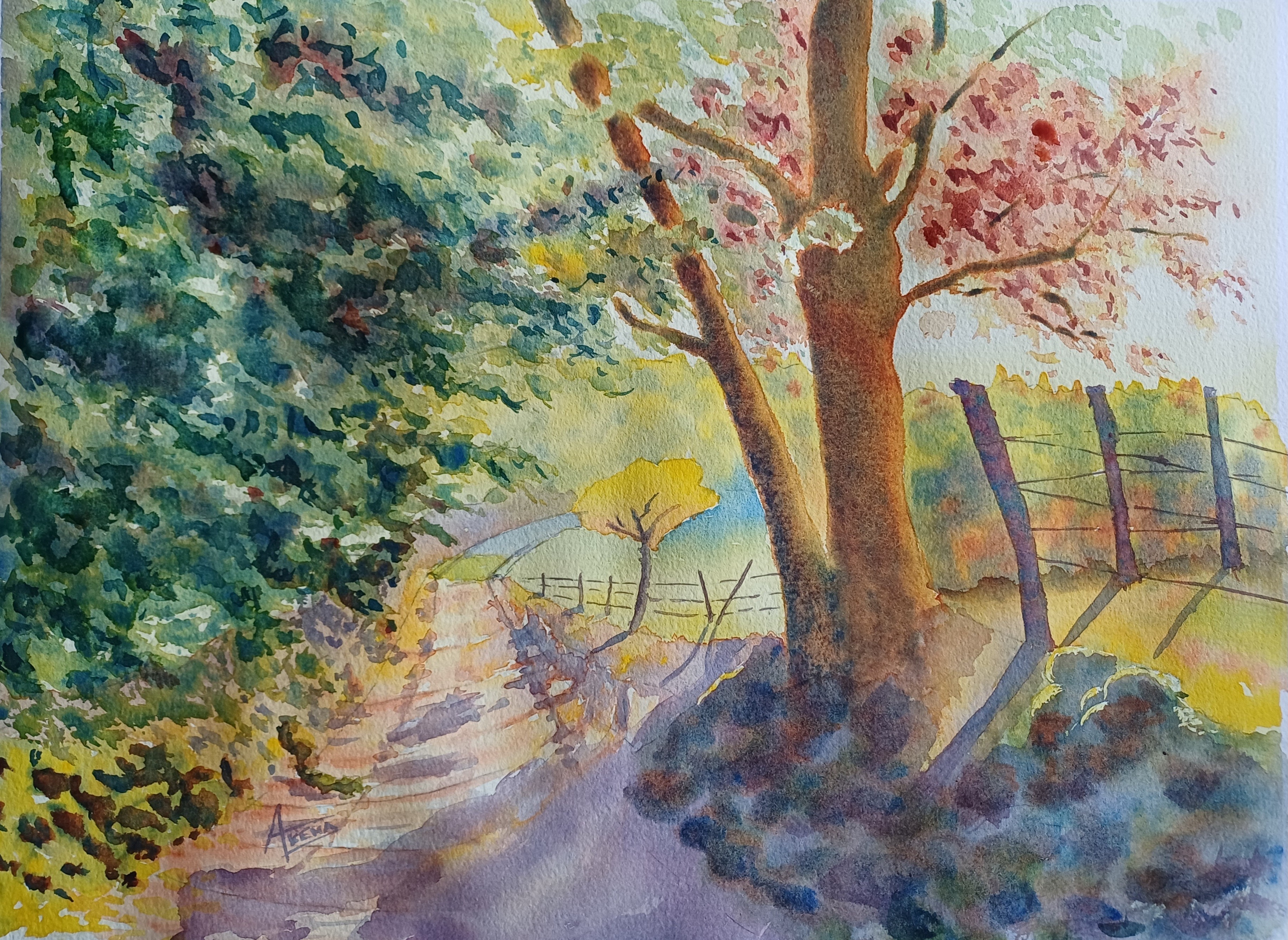 286 chemin à l' orée du bois aqua 40x50 cm