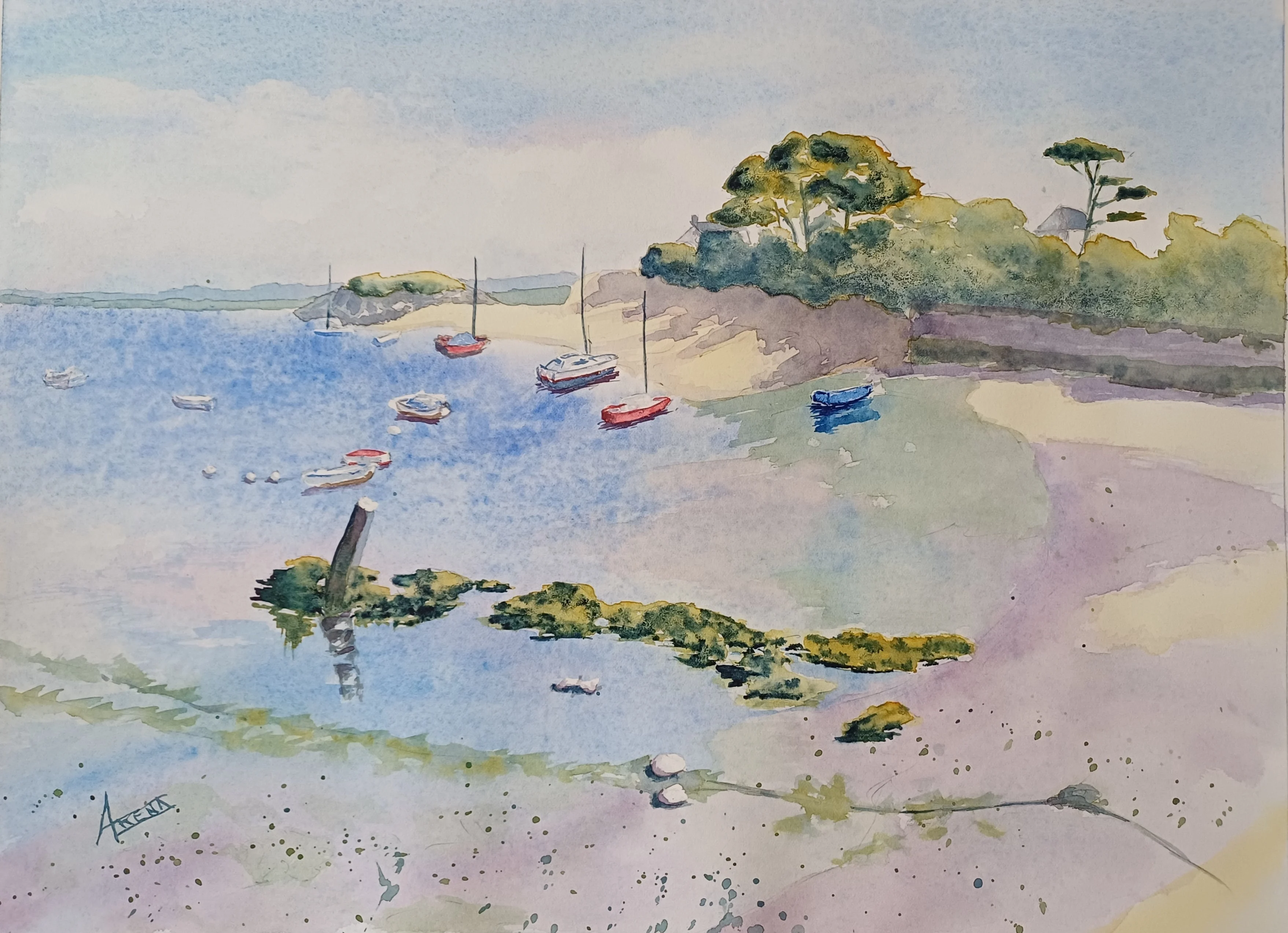 318 ile de Bath aquarelle 40x50 jpg