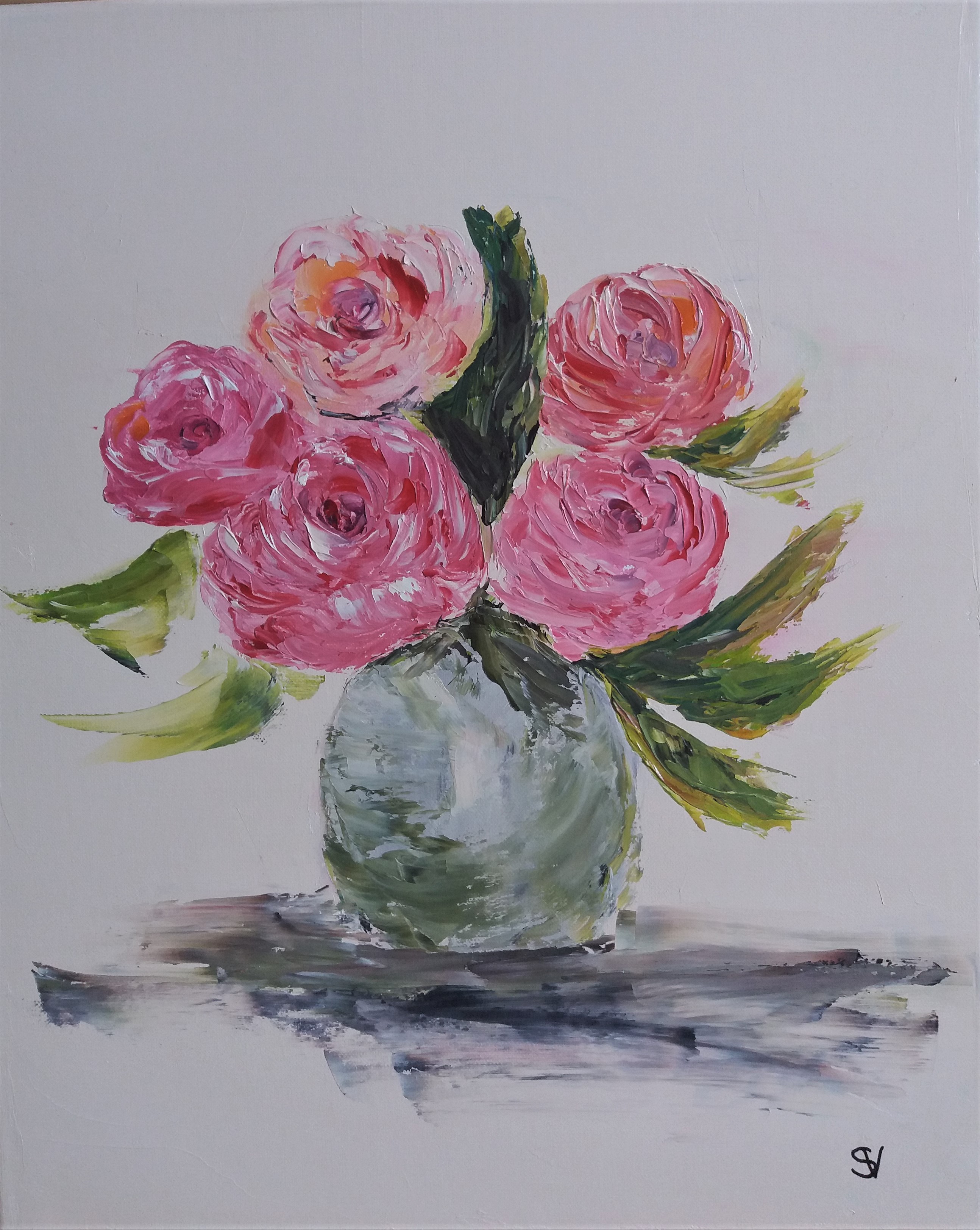 667 bouquet 1 huile sur toile 10 p 38x55 cm