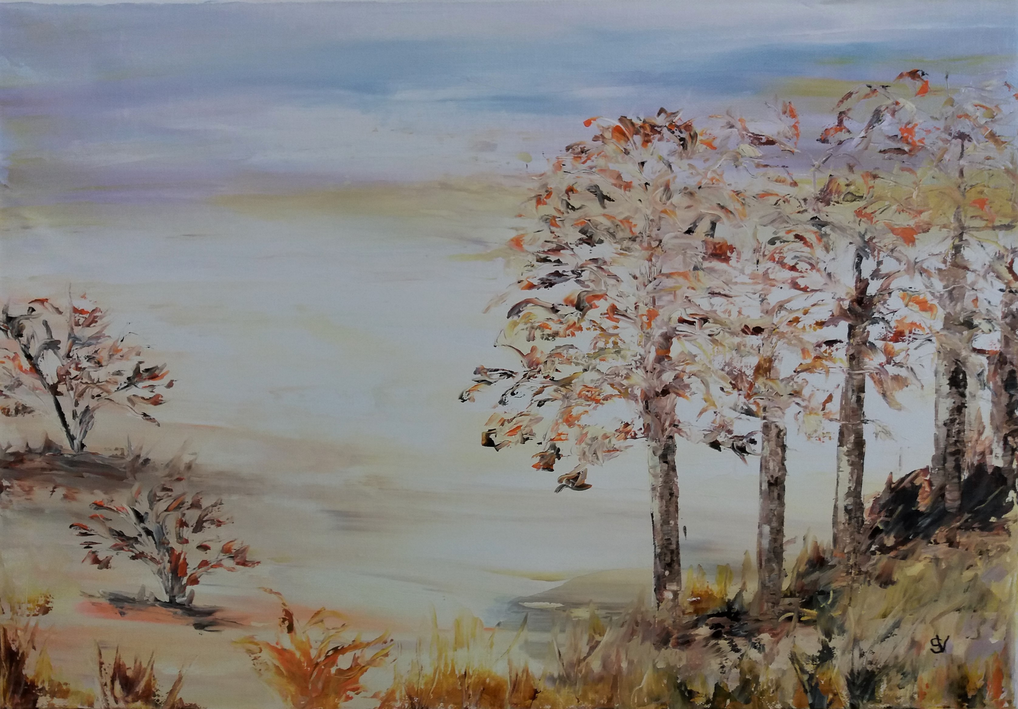 694 eblouissement du matin huile sur toile 10p 38x55 cm