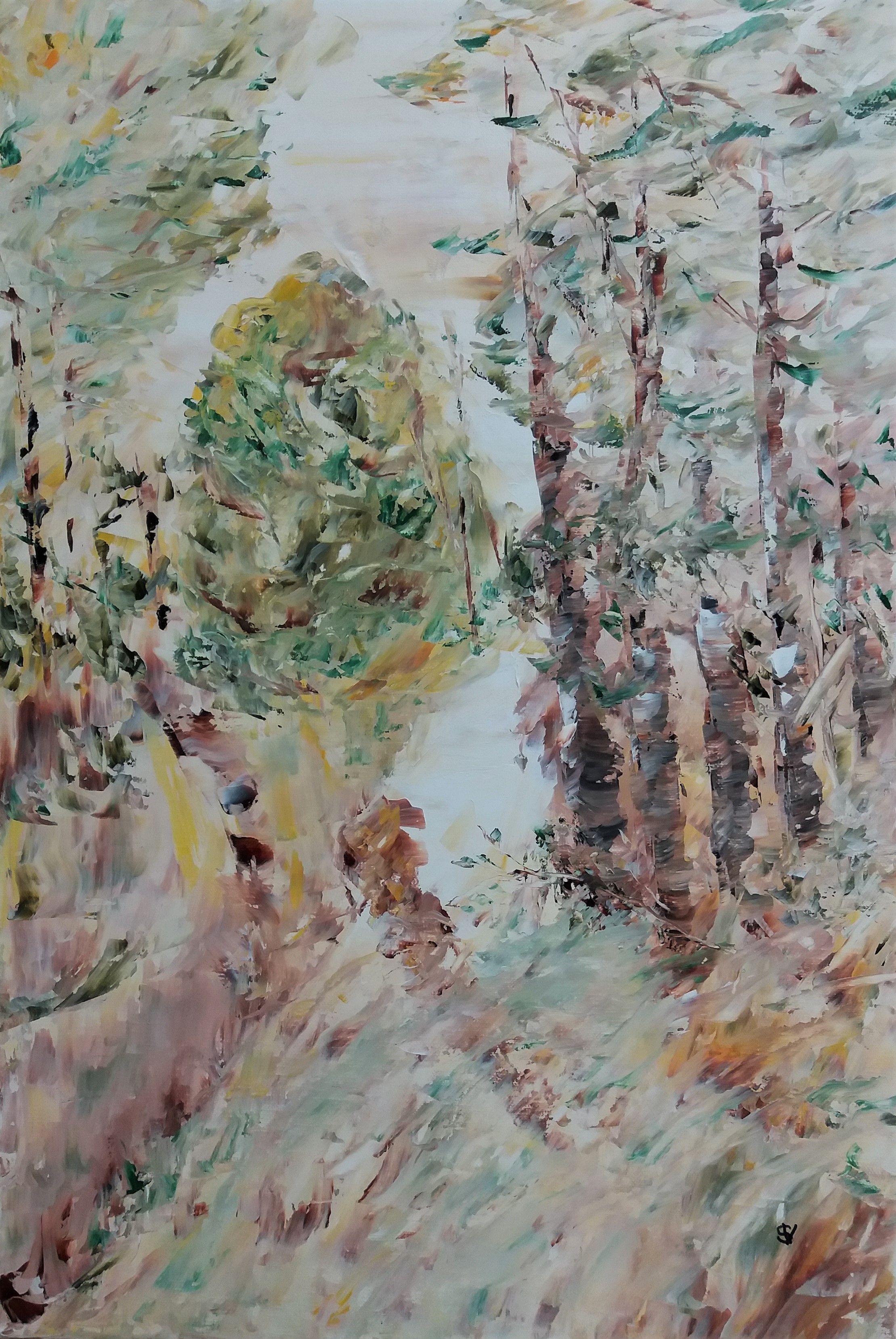 703 la trouee huile sur toile 10p 38x55 cm