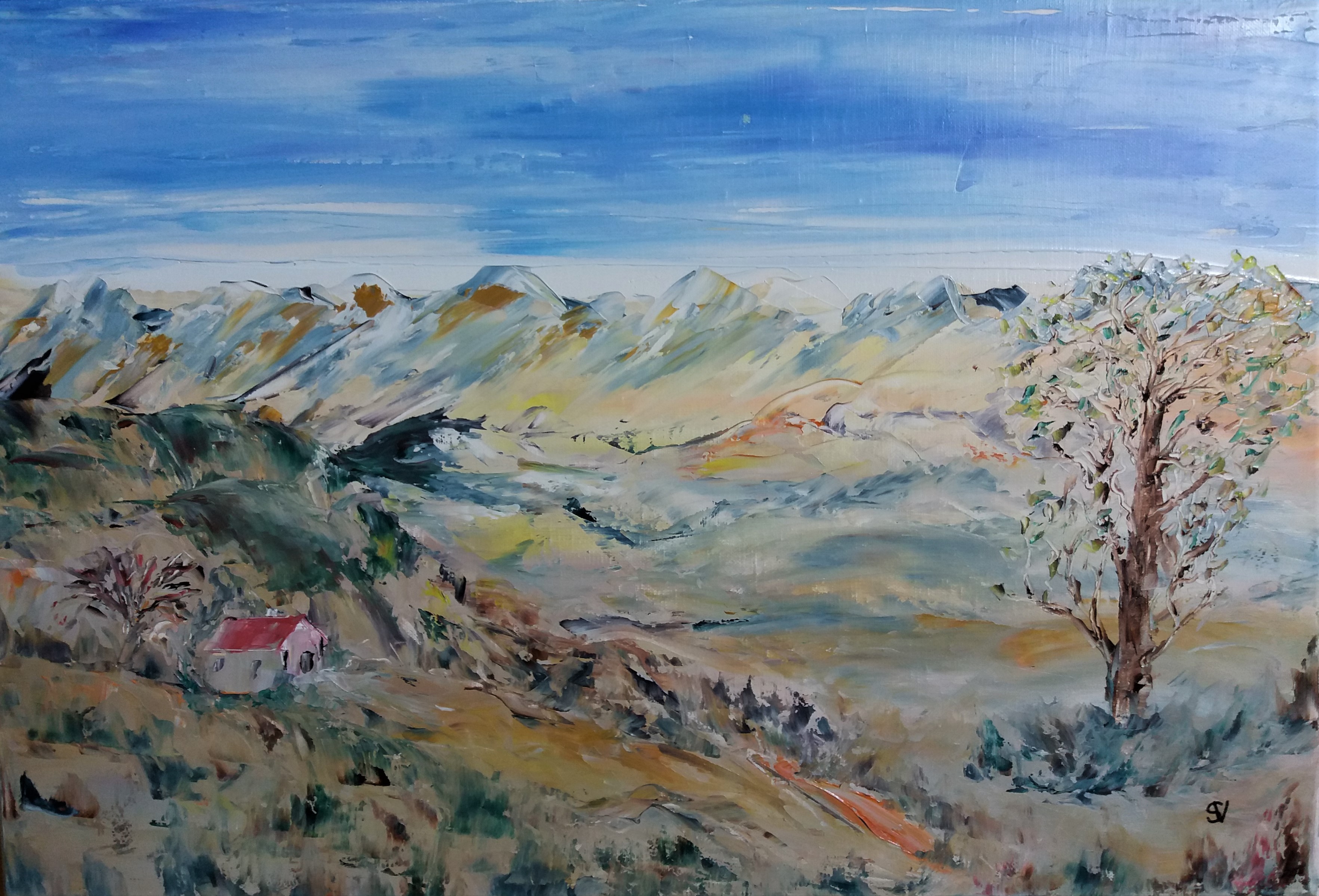 731 alpage huile sur toile 10p 38x55 cm