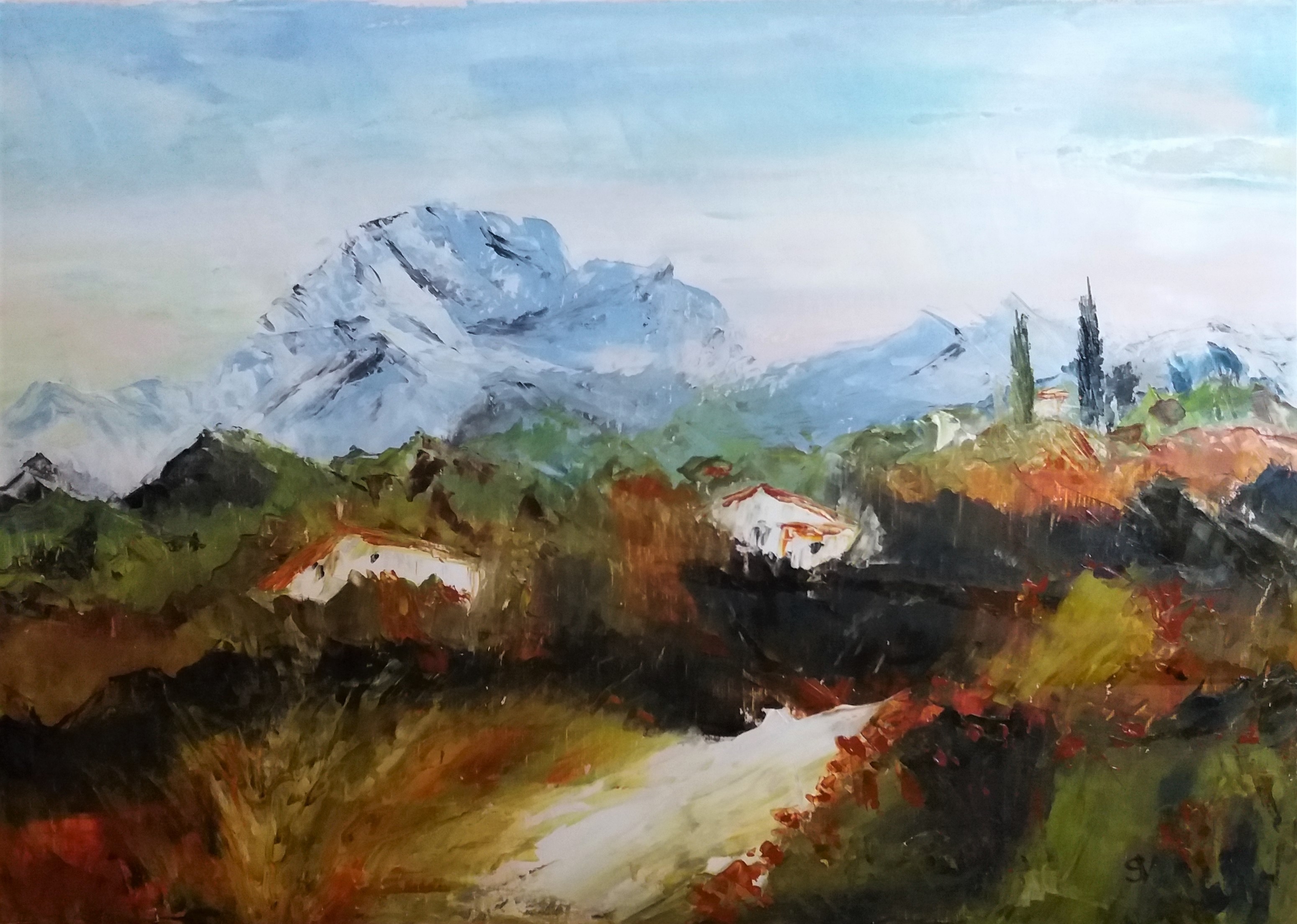 738 la provence huile sur toile 10p 38x55 cm