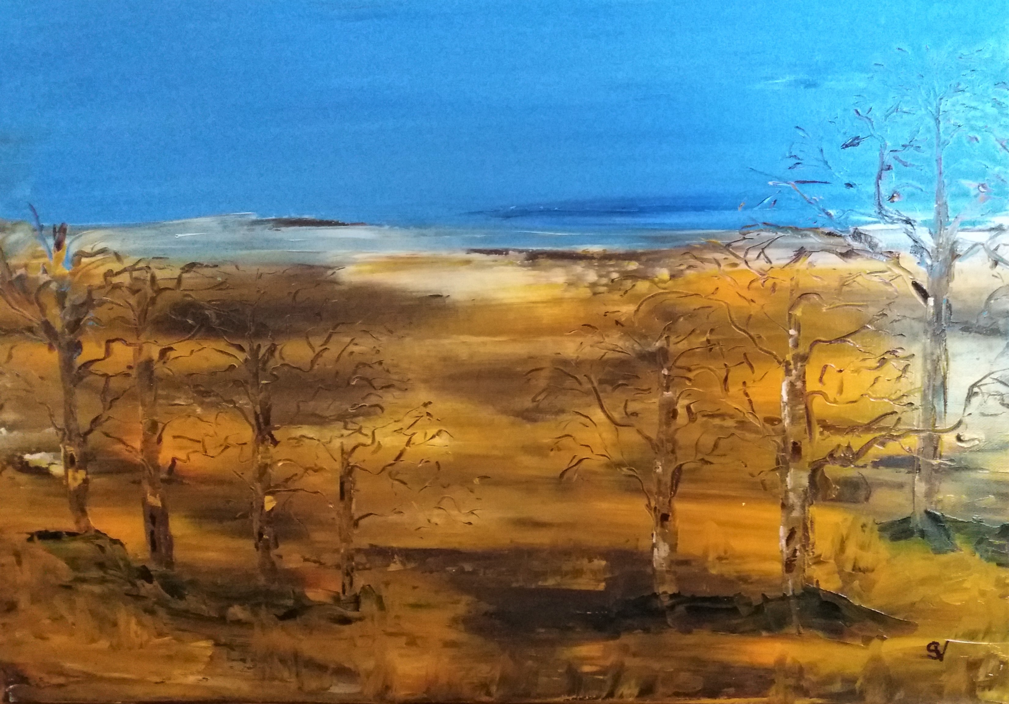 741 les cendres huile sur toile 10p 38x55 cm