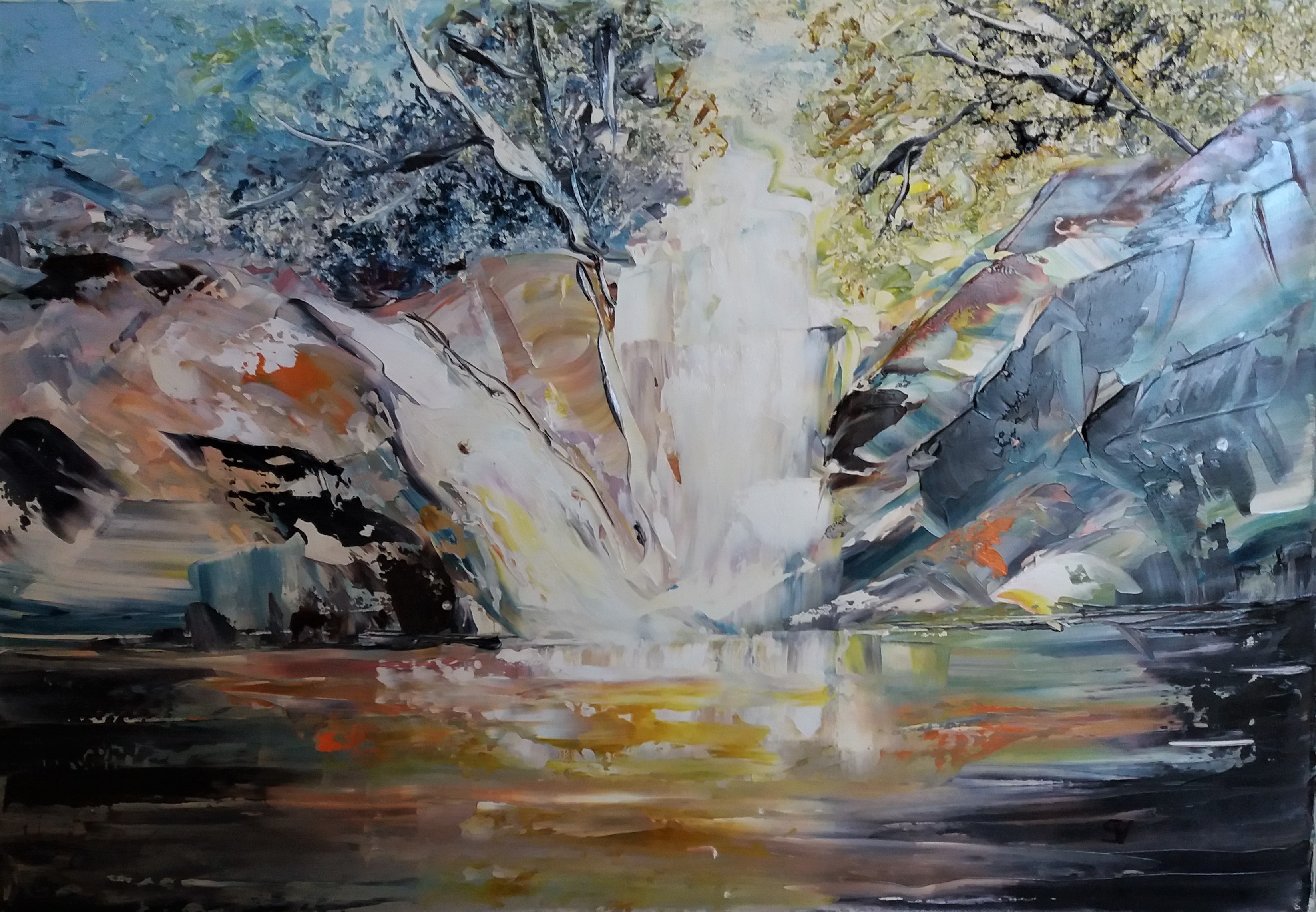 743 le deversoir huile sur toile 10p 38x55 cm