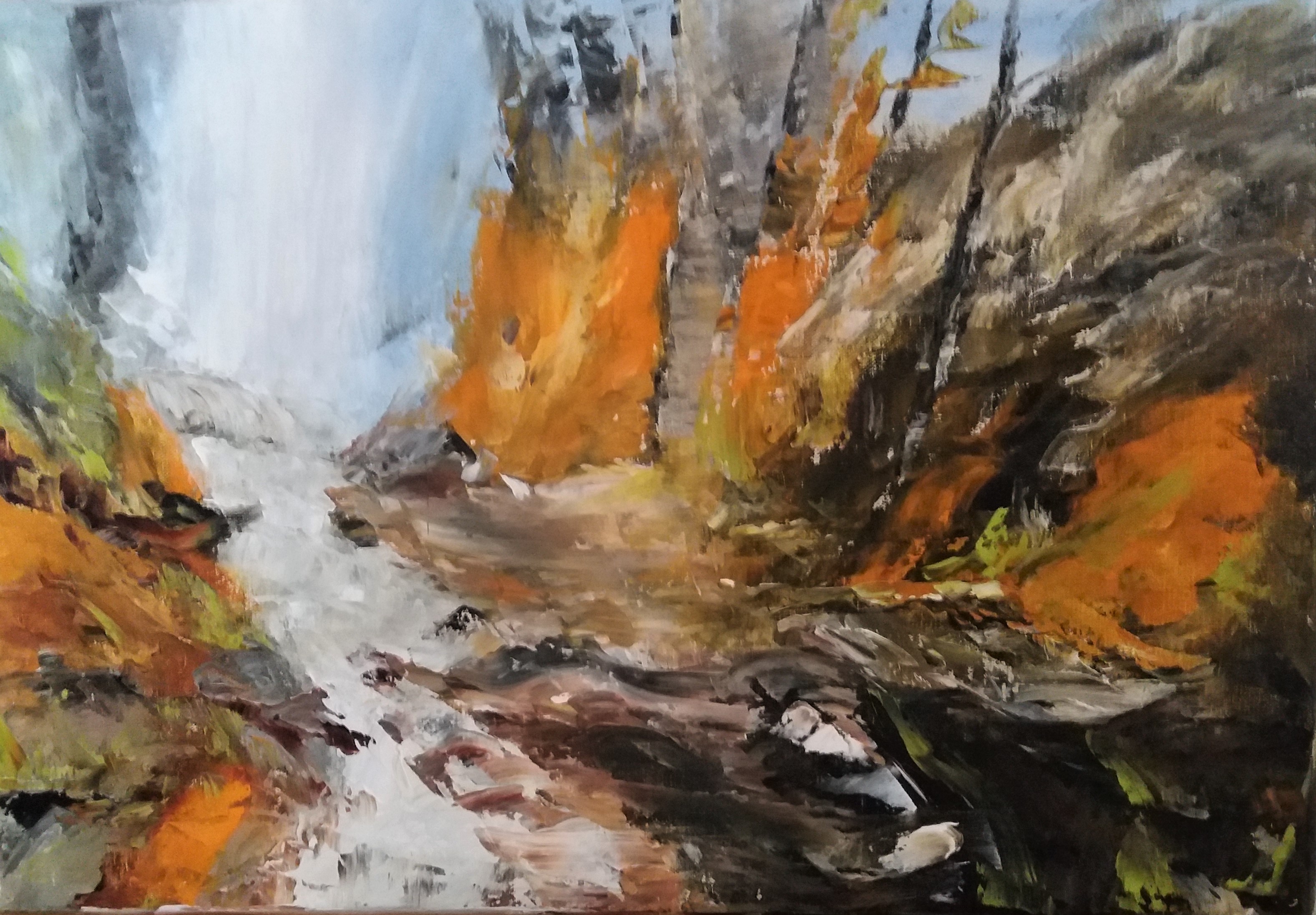 745 le ruisseau huile sur toile 10p 38x55 cm