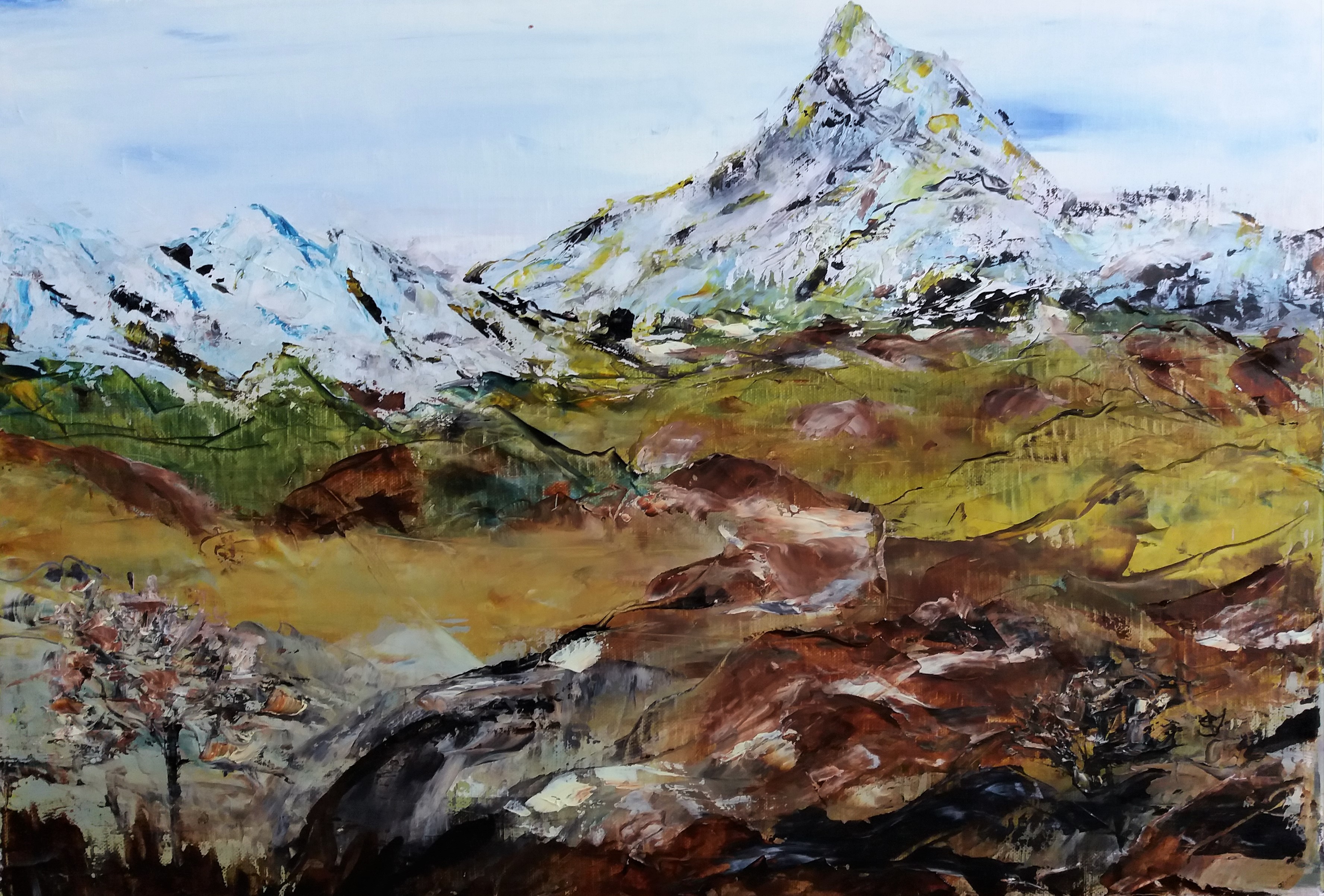 764 minreral huile sur toile 10p 38x55 cm