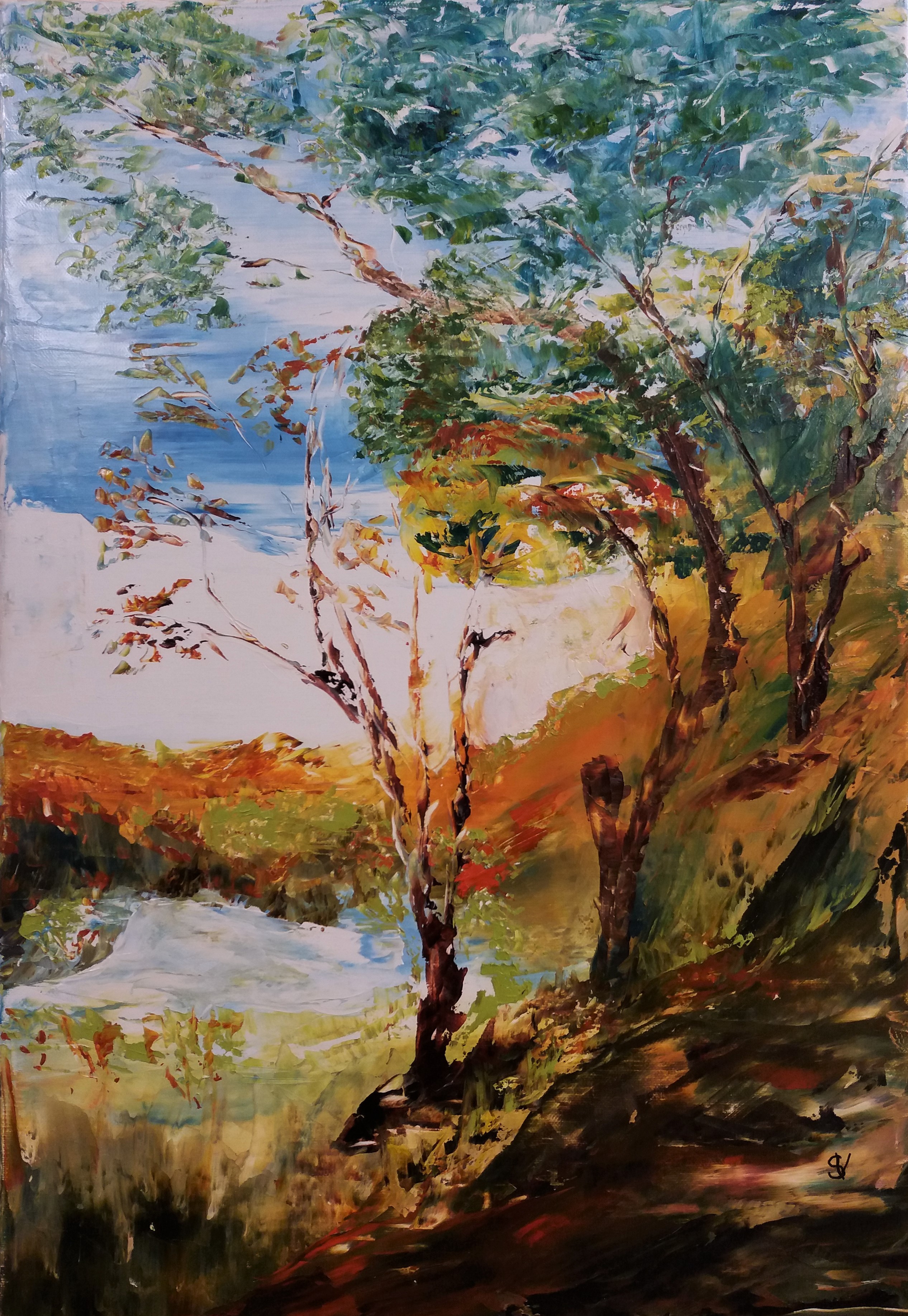 786 trouee de lumiere huile sur toile 10p 38x55 cm 