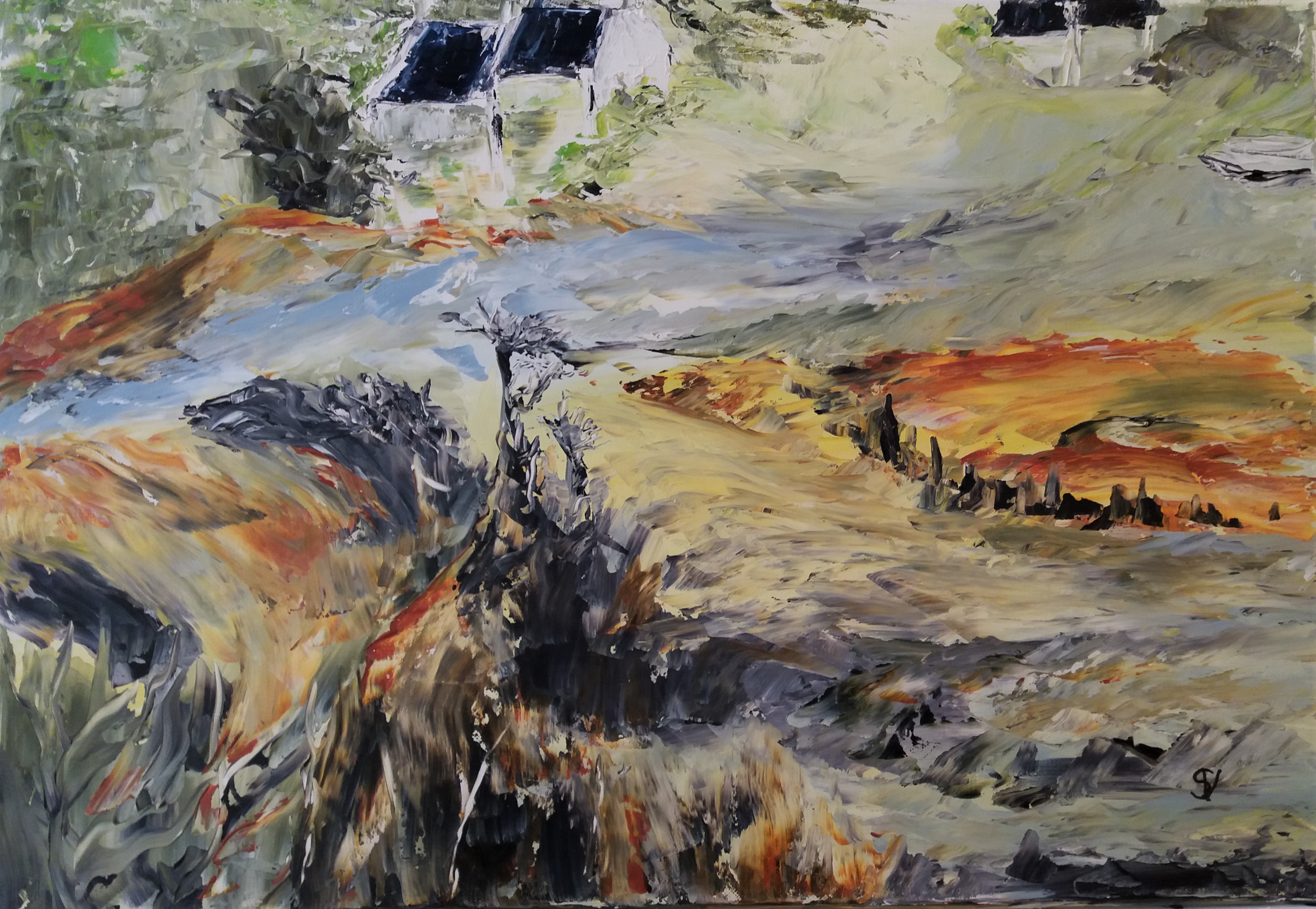 840 la crue huile sur toile 10p 38x55 cm 1