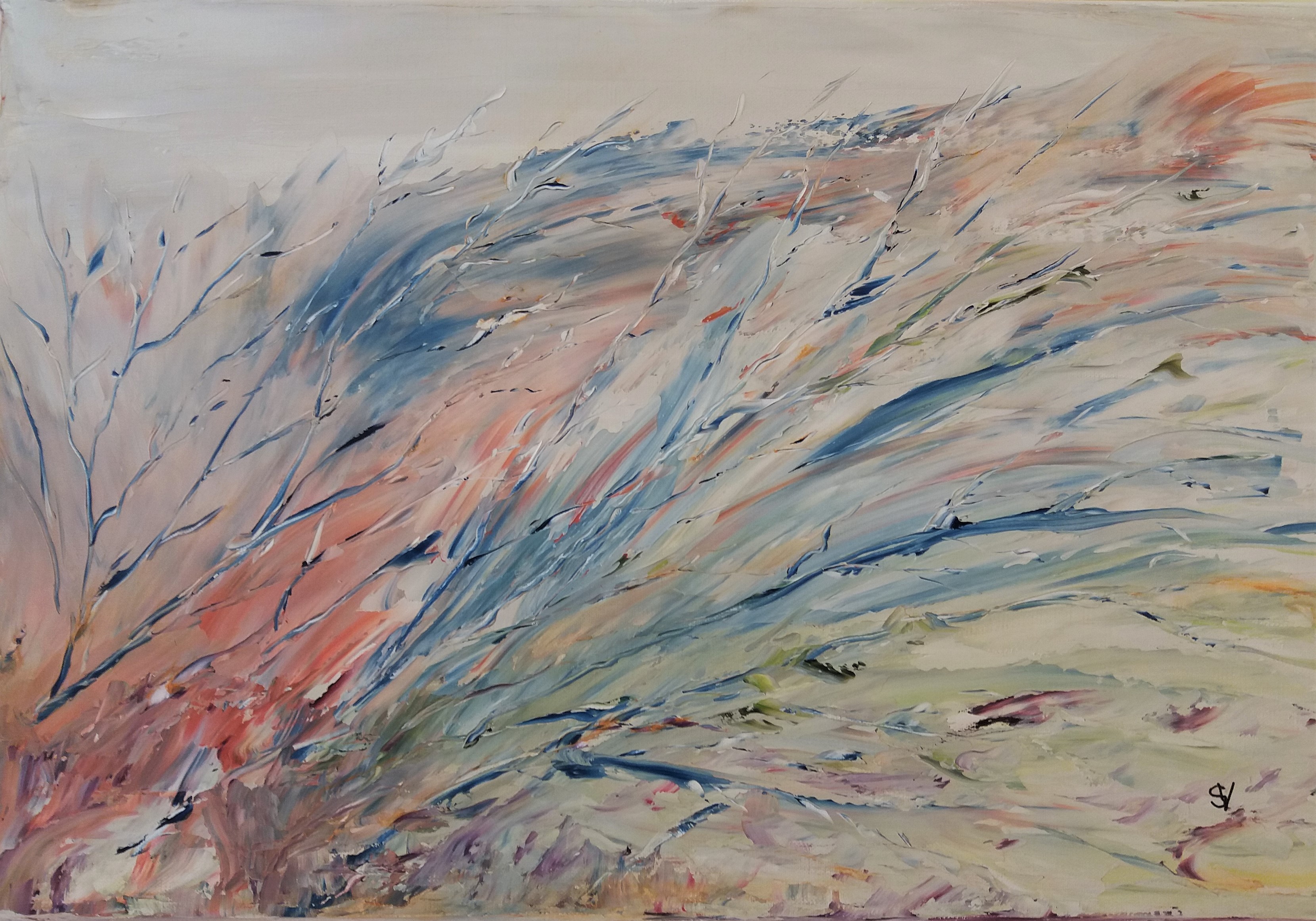 863 le vent huile sur toile 10p 38x55 cm 1