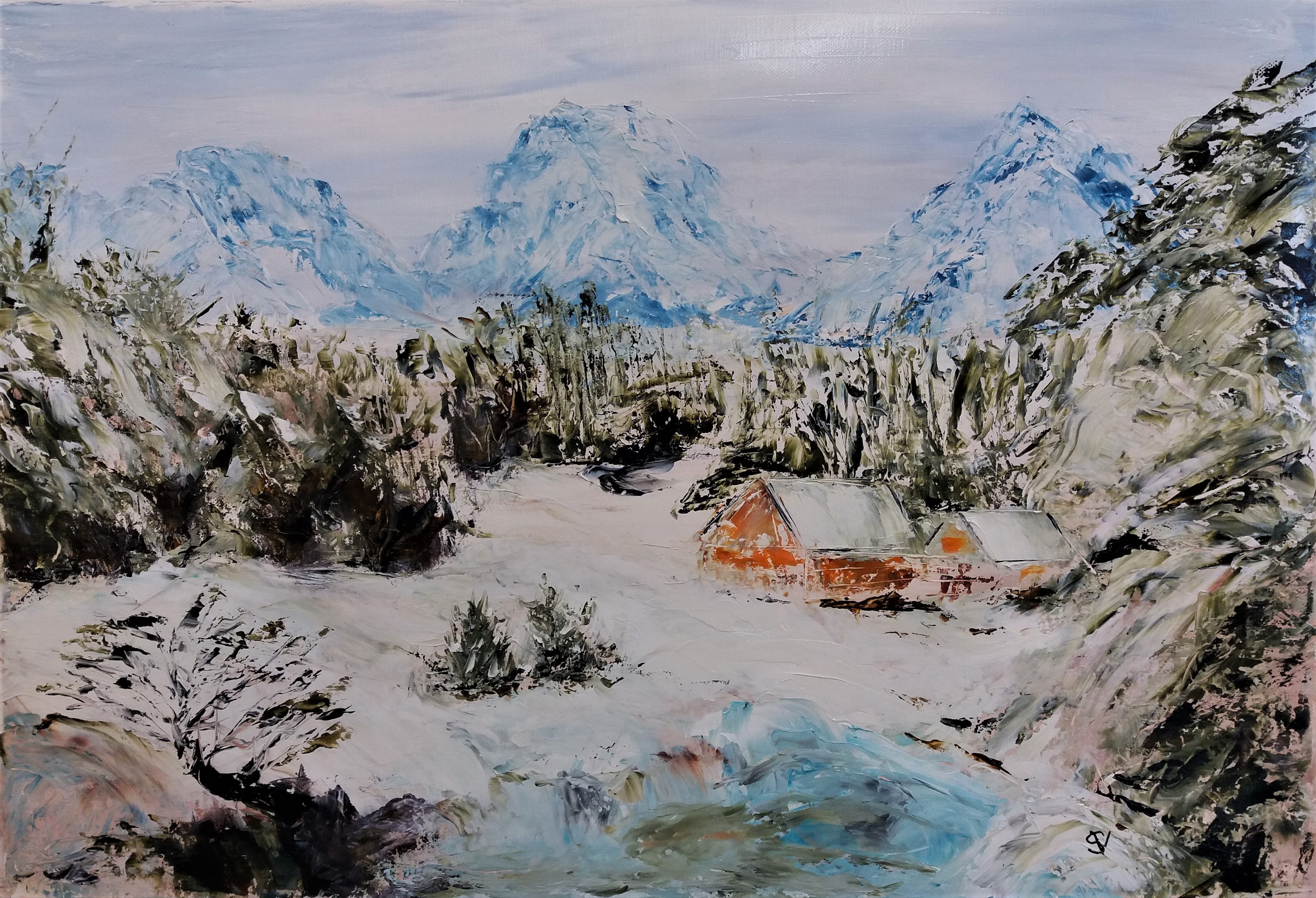 867 le refuge huile sur toile 10p 38x55 cm 1