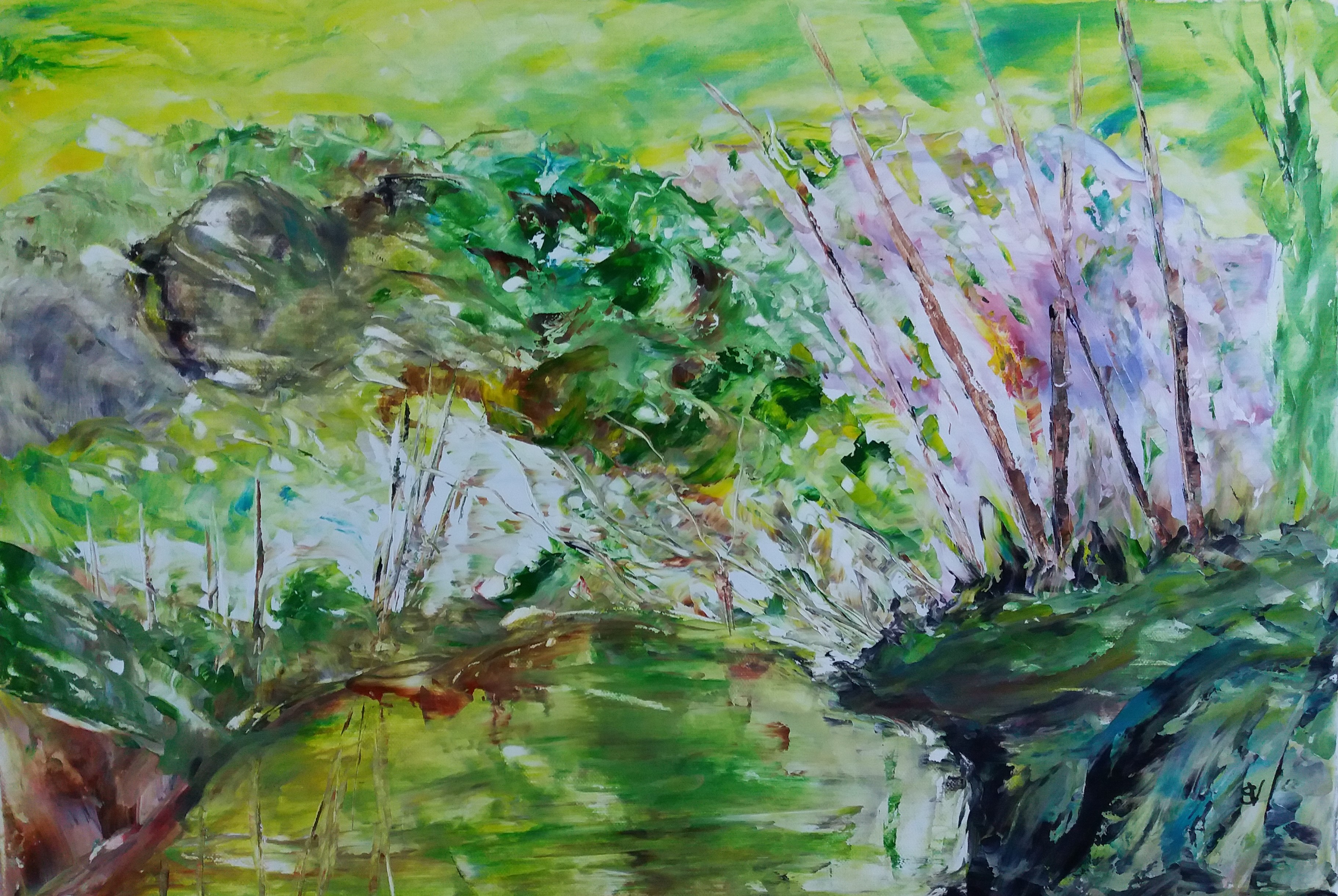 920 meandre huile sur toile 10p 38x55 cm 