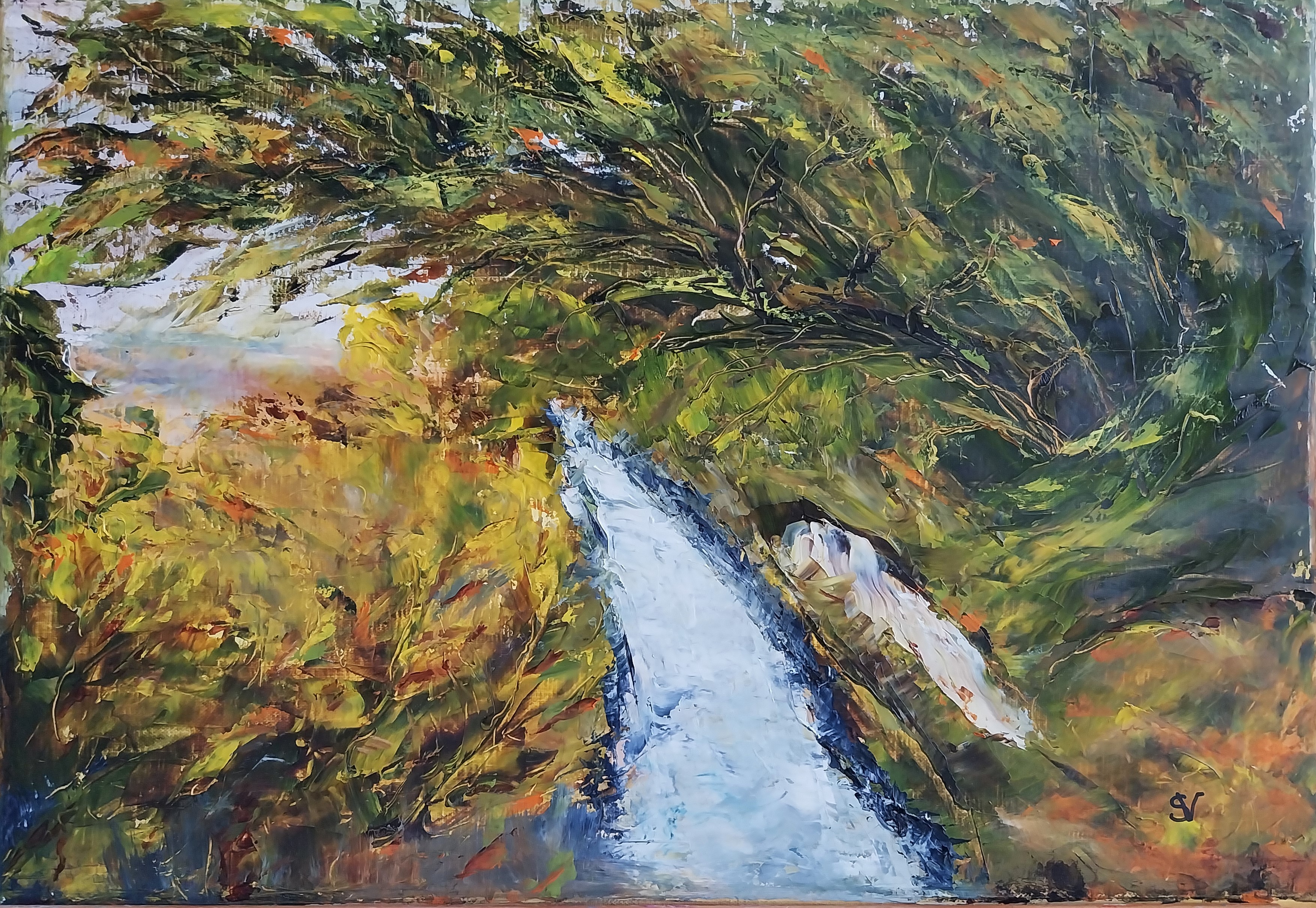930 la rigole huile sur toile 10p 38x55 cm 