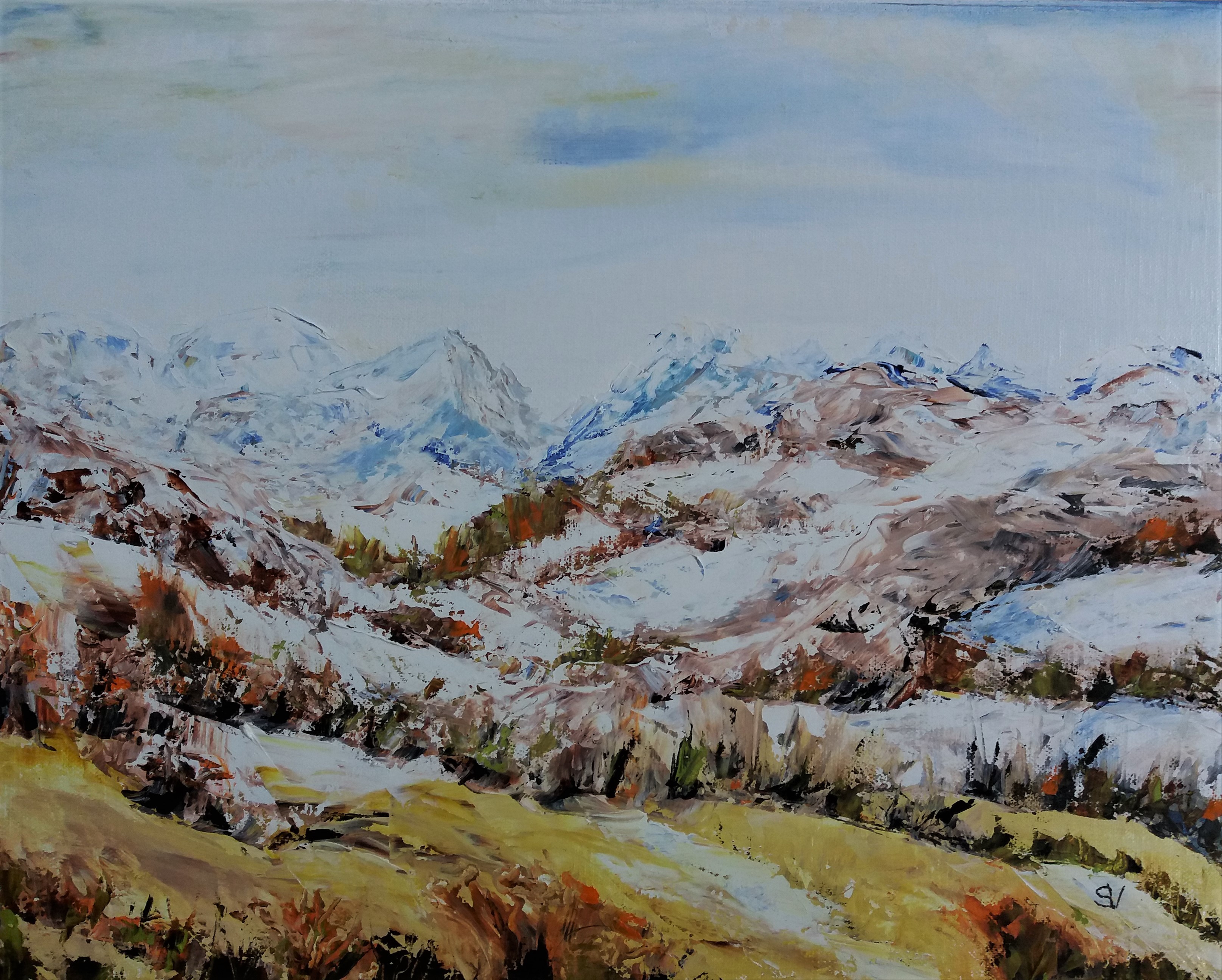 933 premiere neige huile sur toile 6f 33x41 cm 
