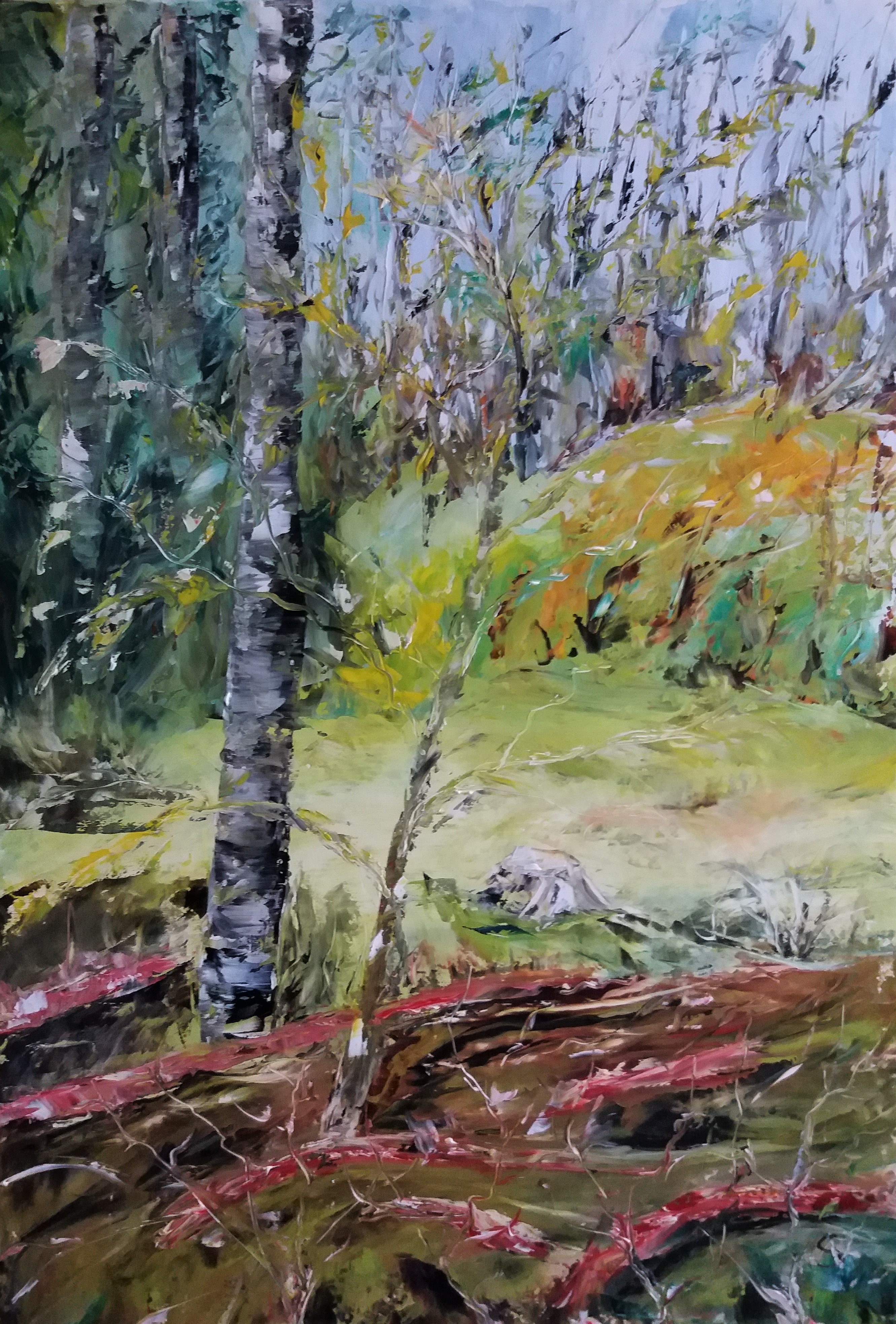 938 le bouleau huile sur toile 10p 38x55 cm 