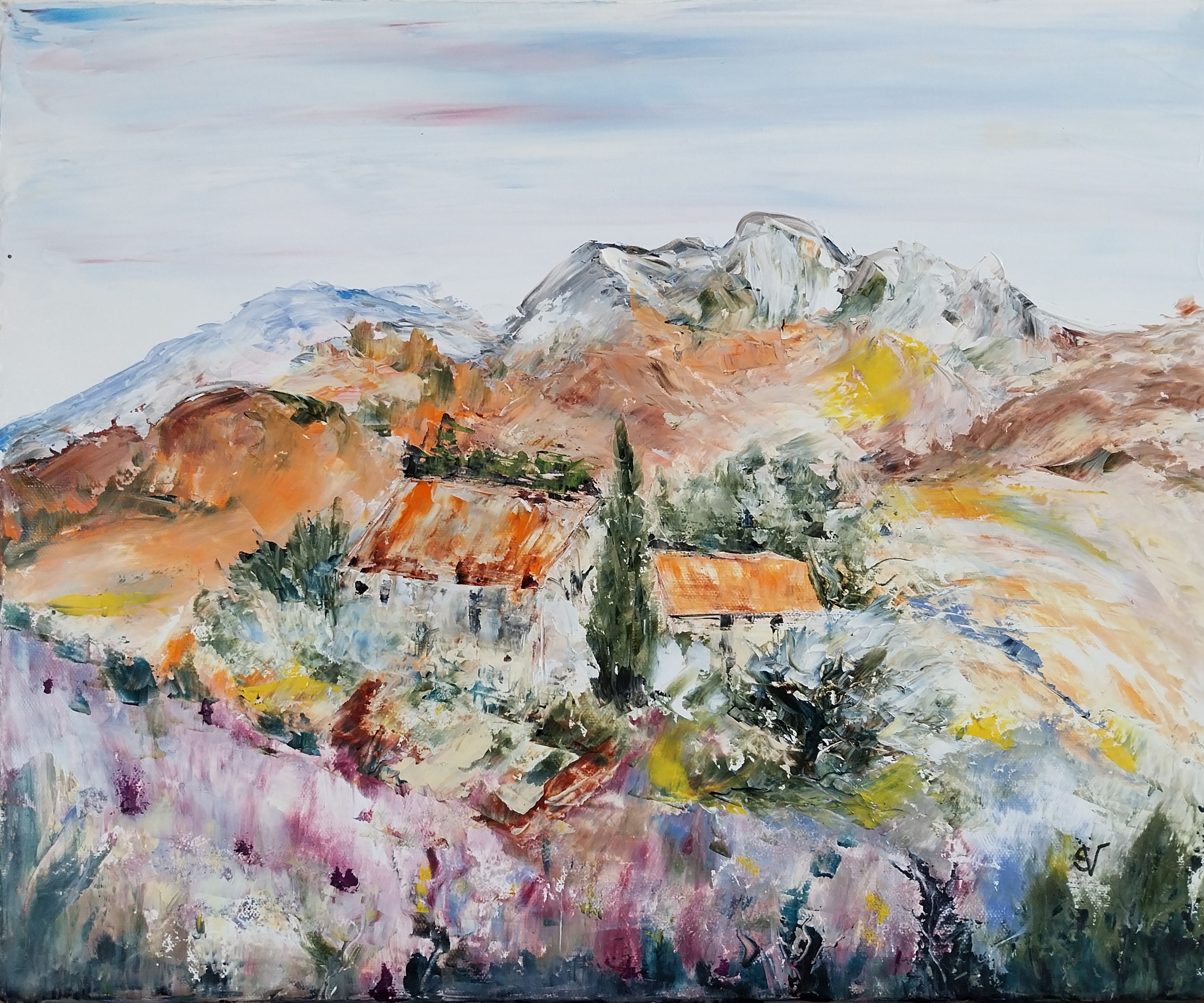 943 la provence huile sur toile 8f 38x46 cm 