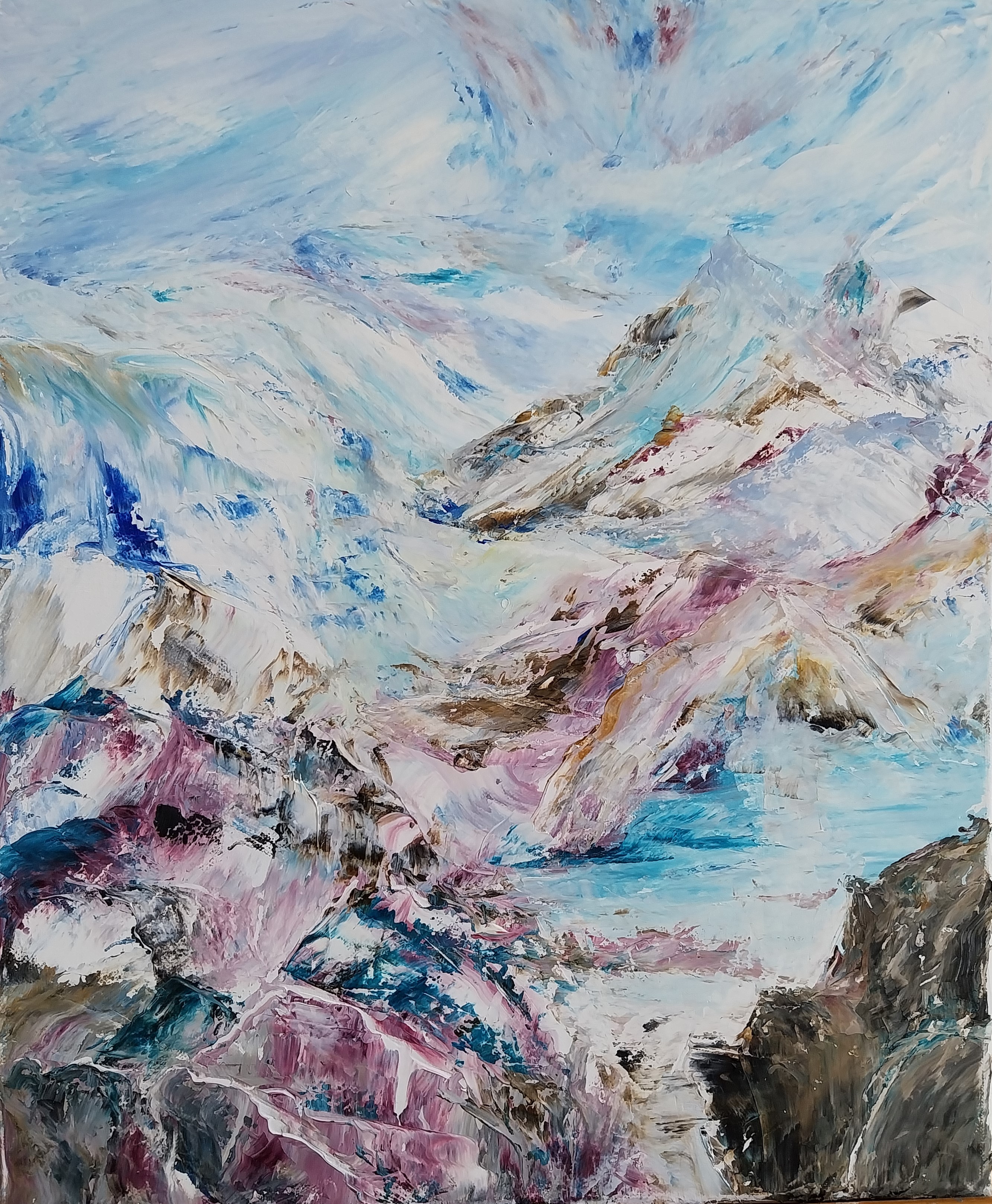 946 haute montagne huile sur toile 8f 38x46 cm 