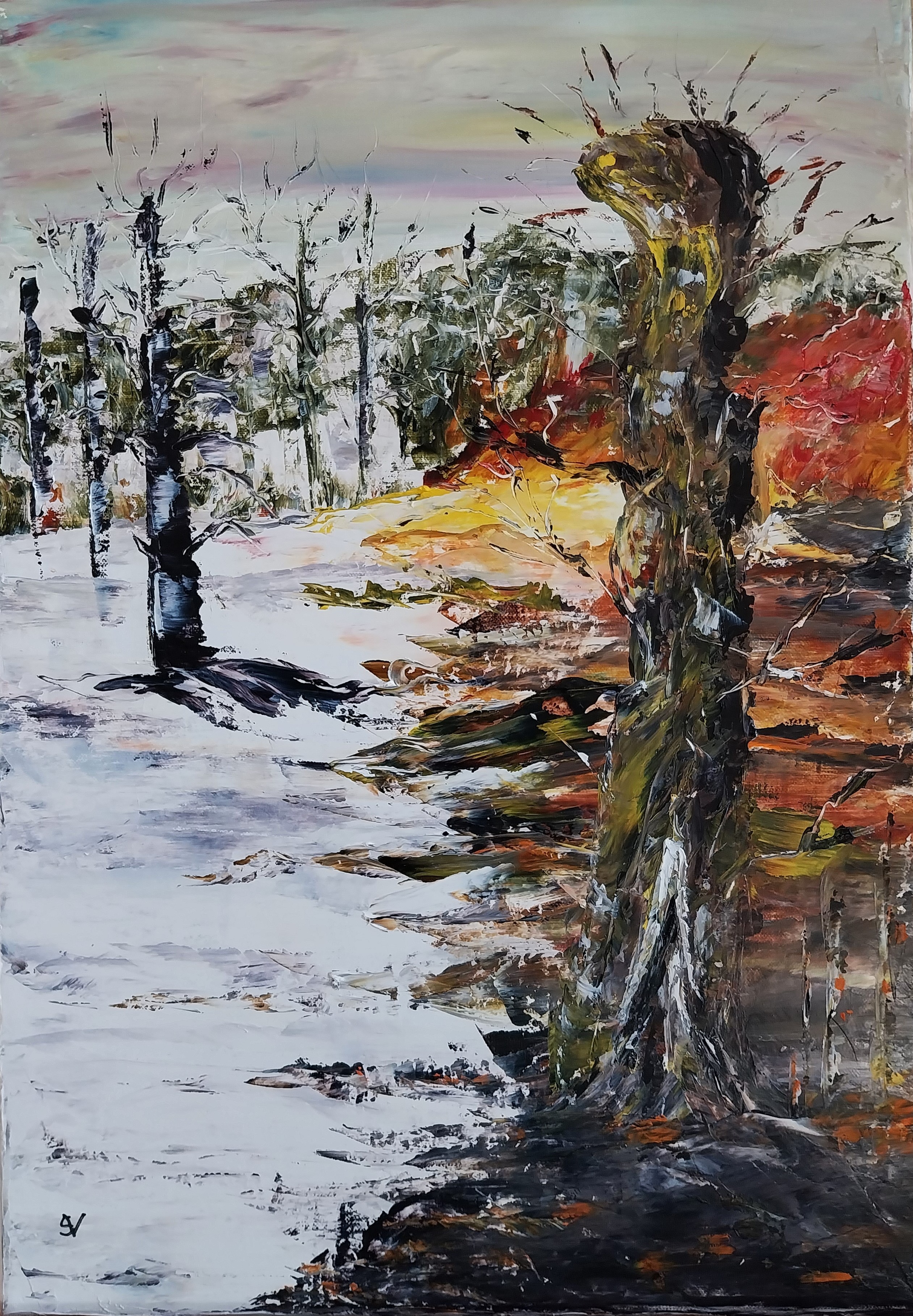 948 fin d automne huile sur toile 10p 38x55 cm 