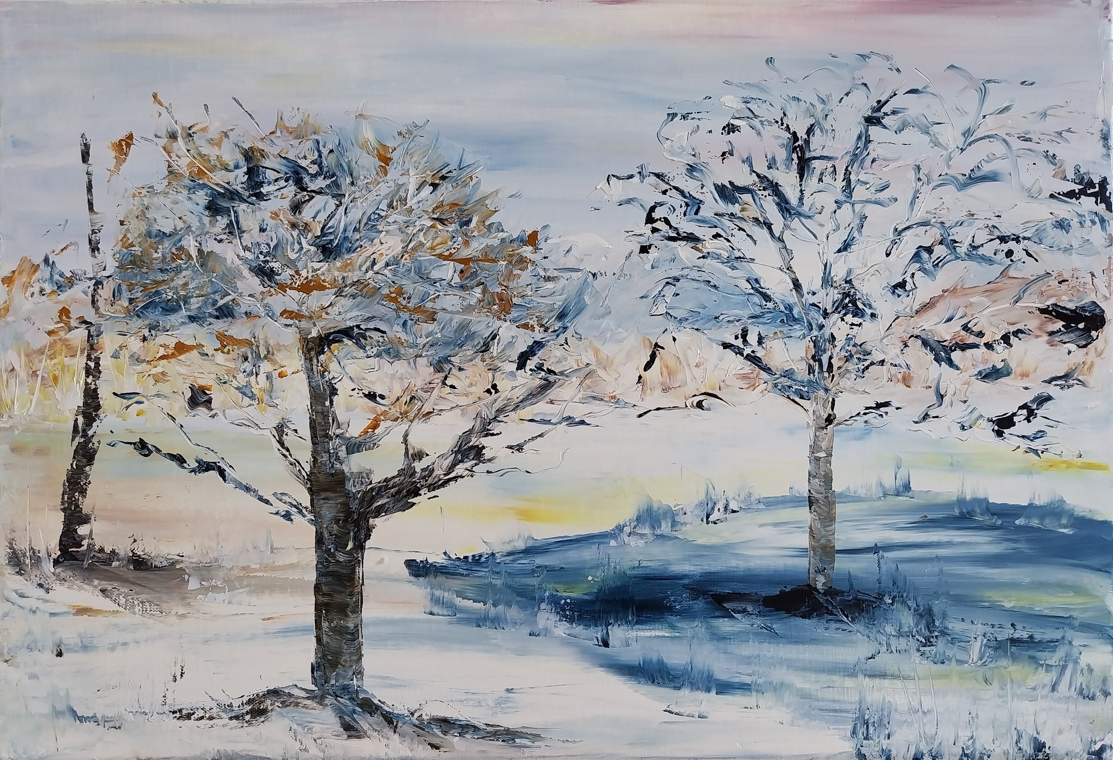 949 desert blanc huile sur toile 10p 38x55 cm 