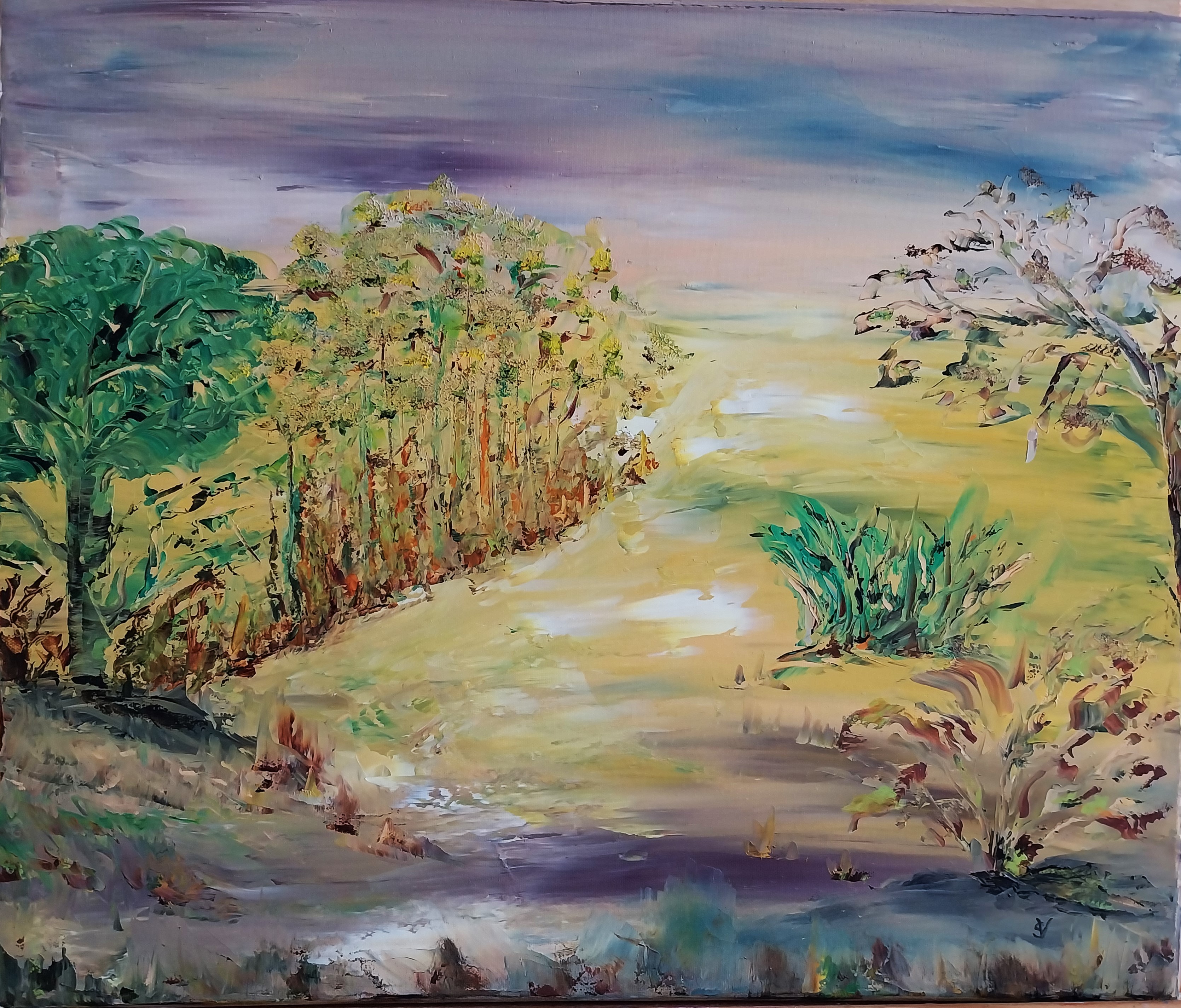 959 au milieu de nul part huile sur toile 10f 46x55 cm 