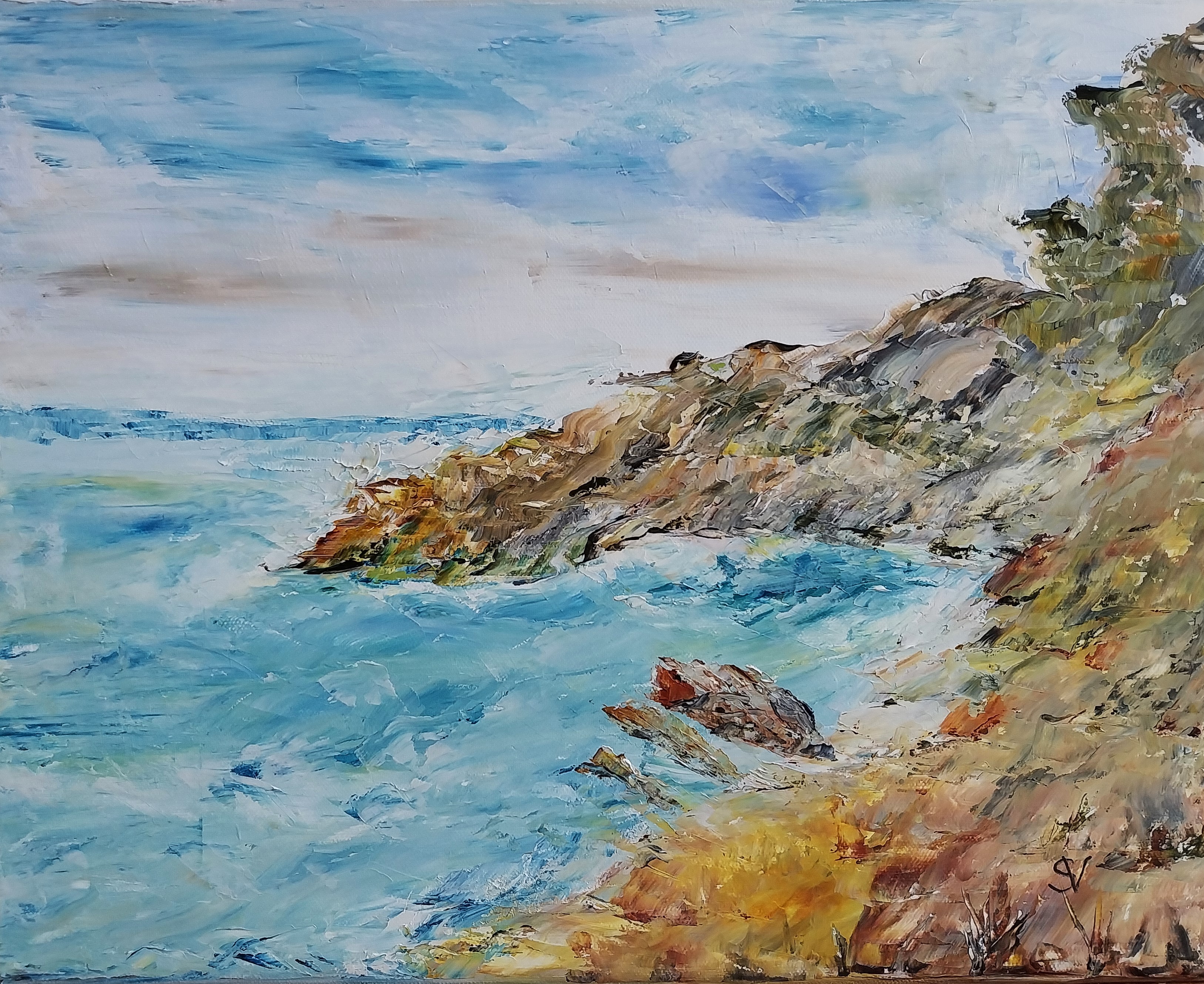 961 la baie huile sur toile 6m 41x24 cm