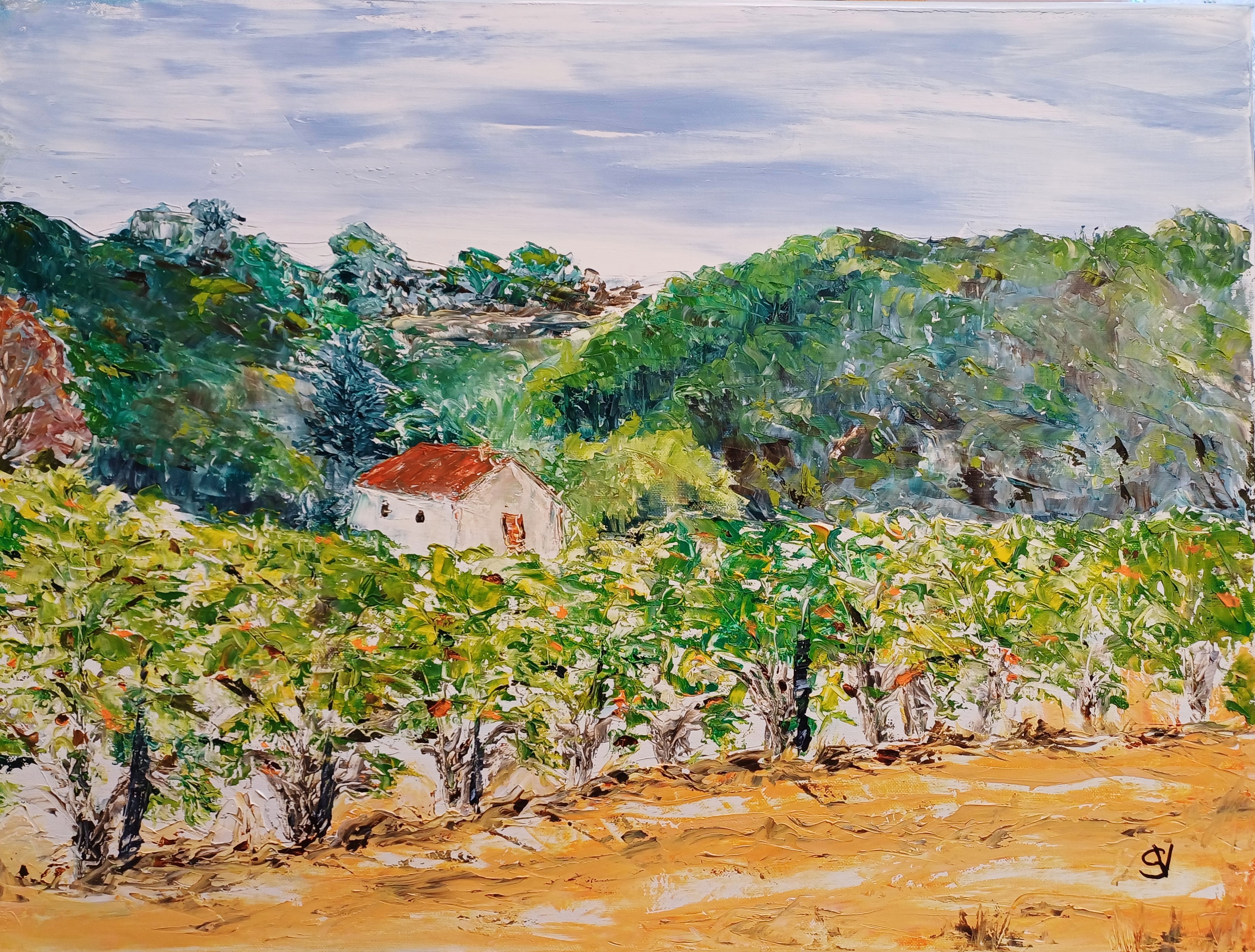 969 vigne de bandol huile toile 12p 46x61cm 