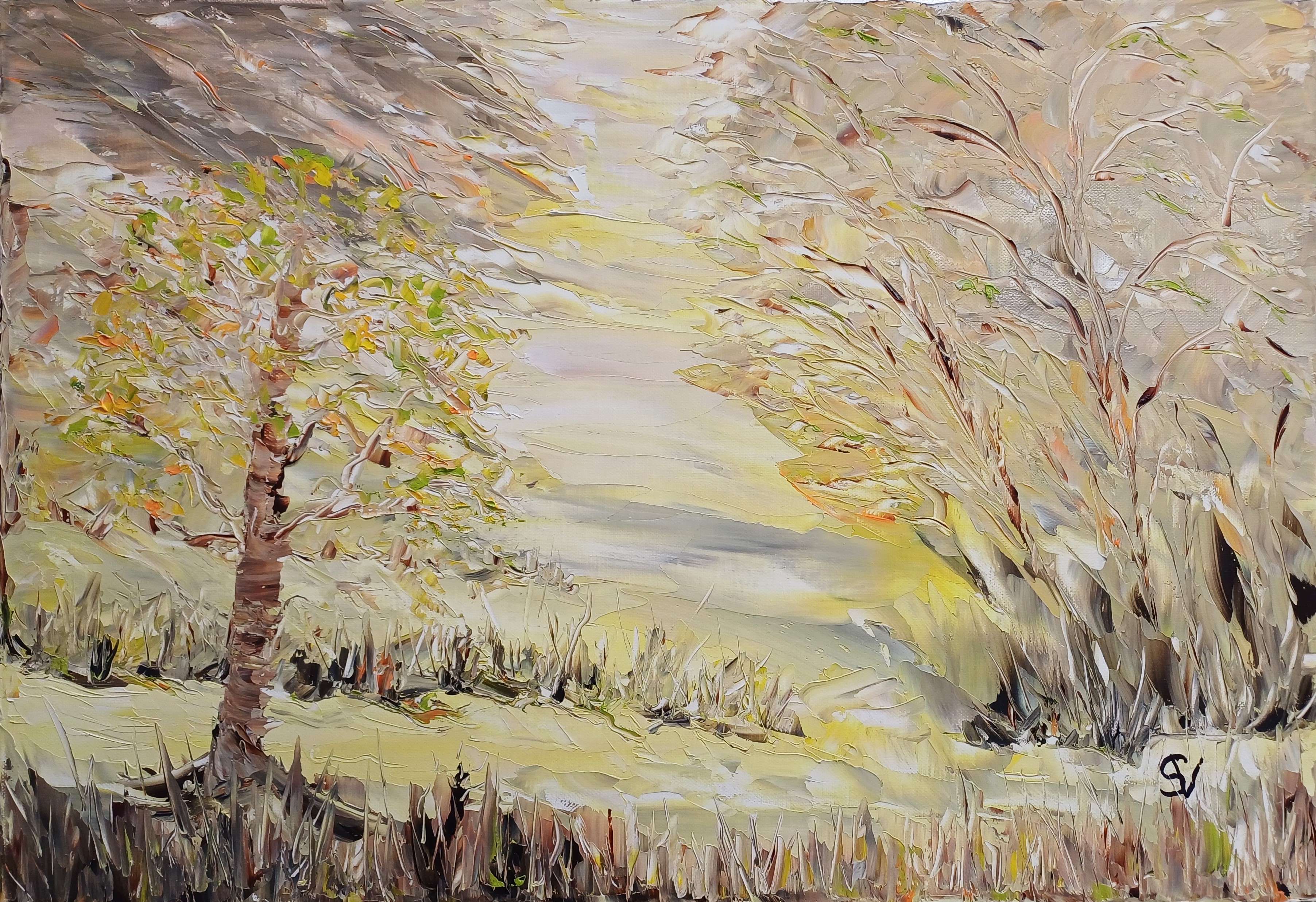 970 abords des dunes huile toile 10p 38x55cm 