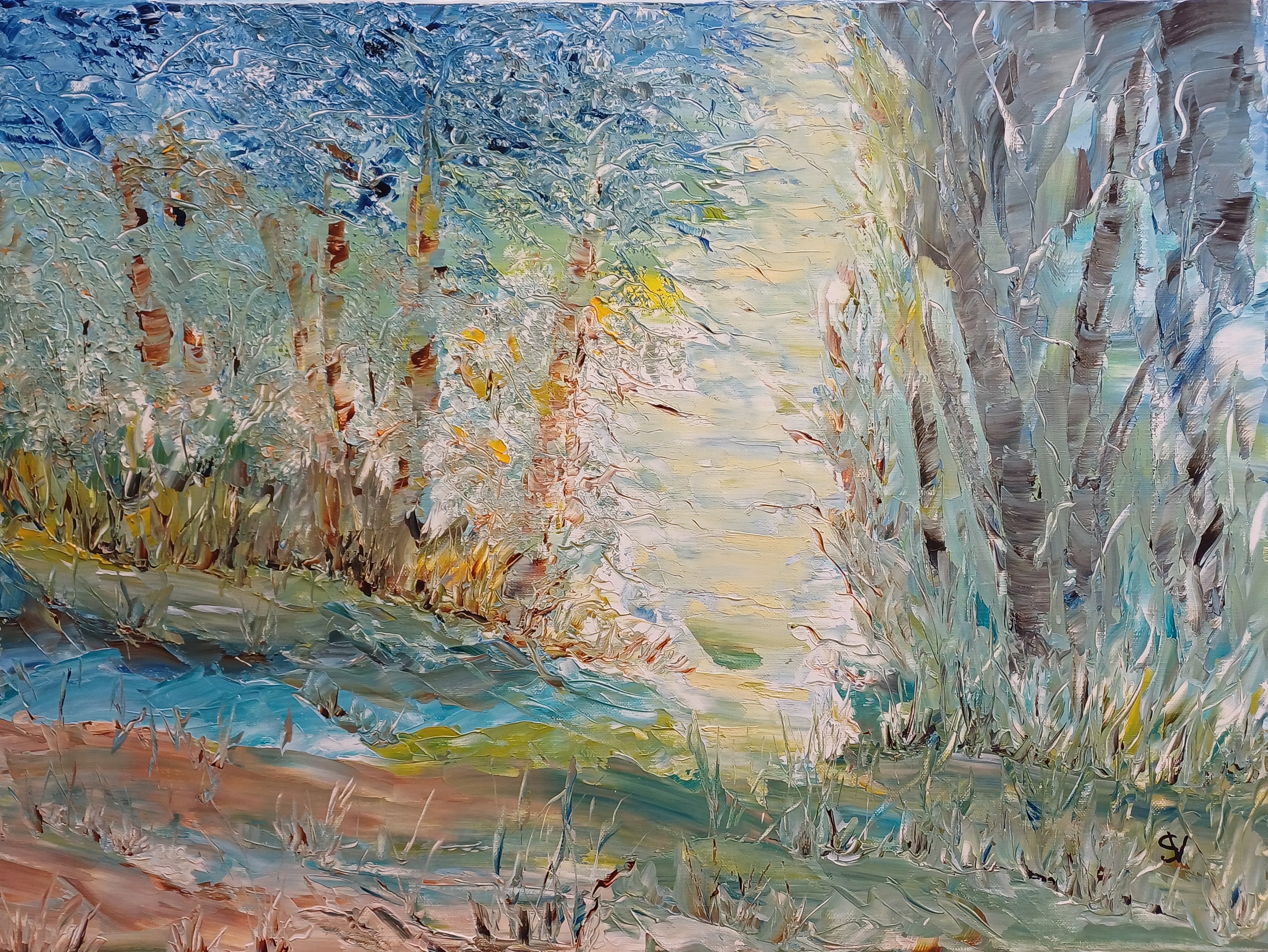 980 marecage huile toile12p 46x61cm 