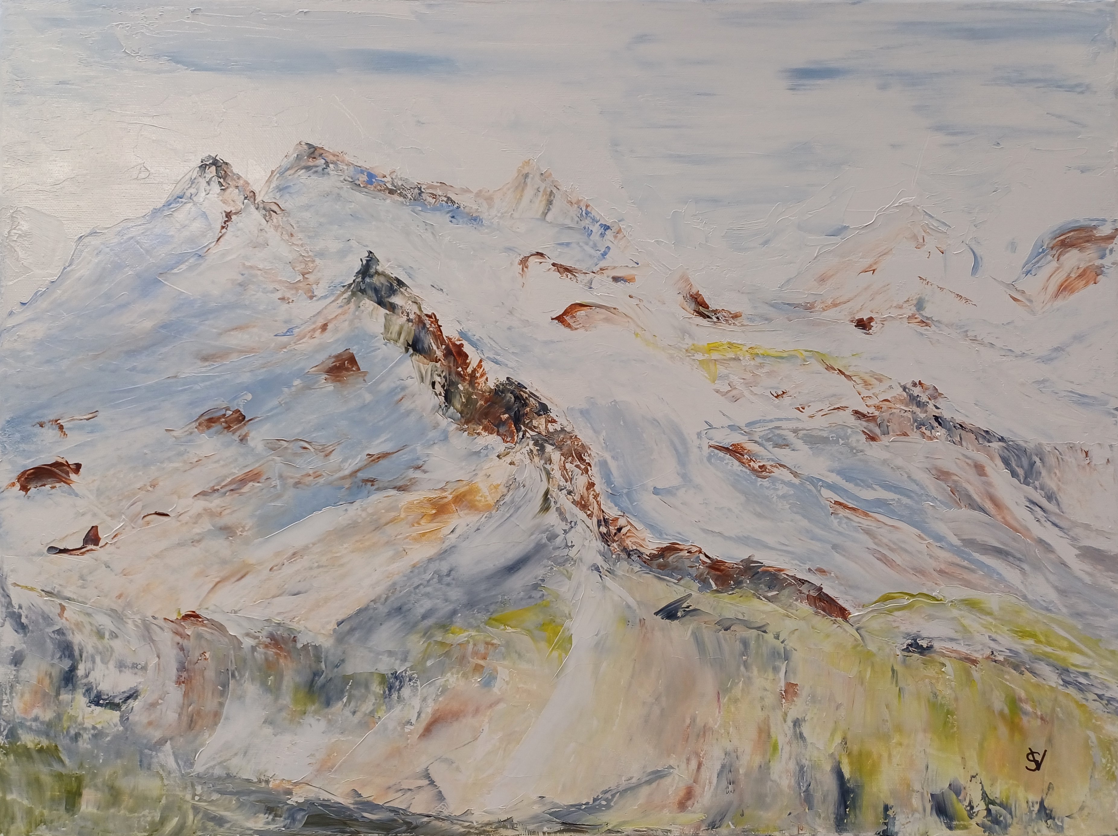 998 neige eternelle huile toile 12p61x46cm 