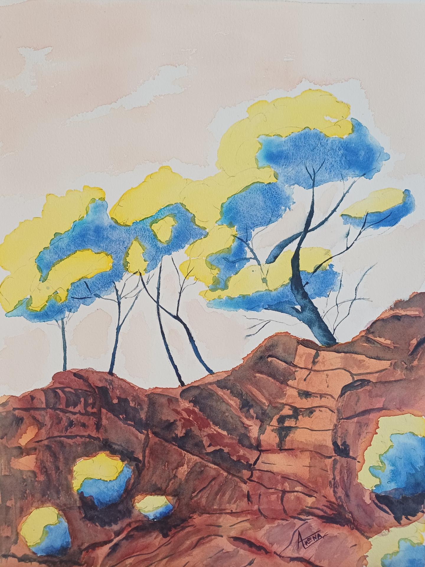 Falaise mediterraneenne aqua 40x50