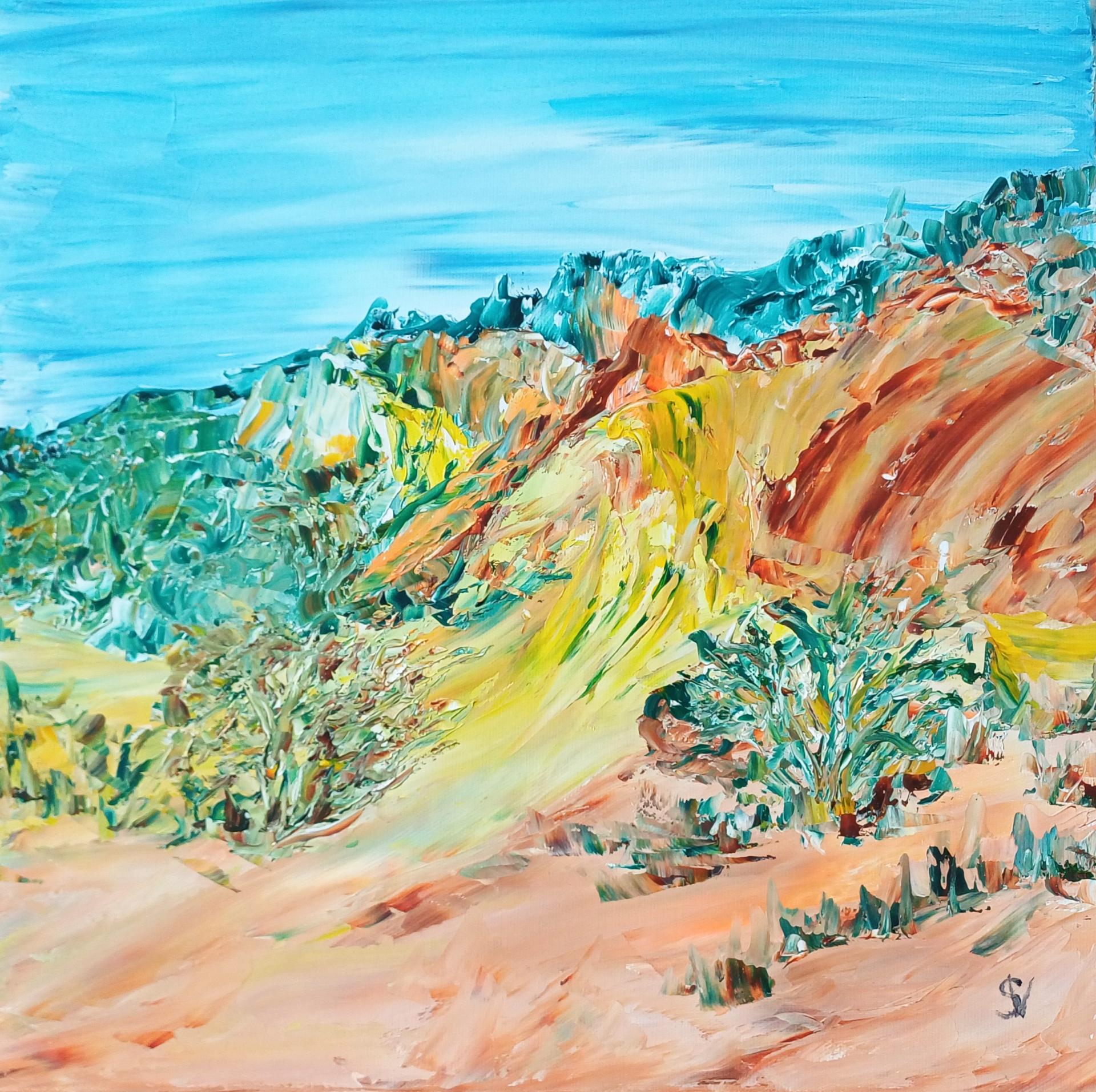 Les ocres pyreneenes huile toile 40x40